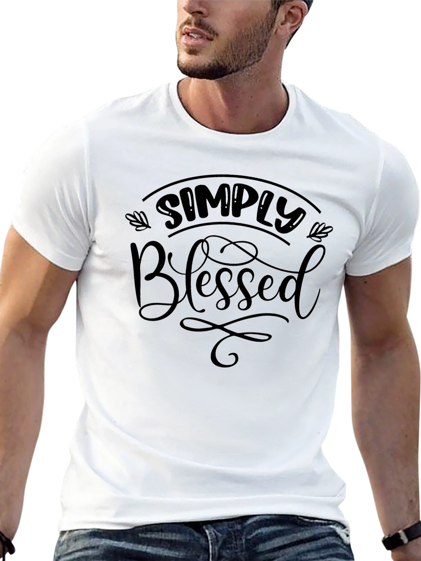 Simply Blessed Black Graphic Tee - Casual Comfort
