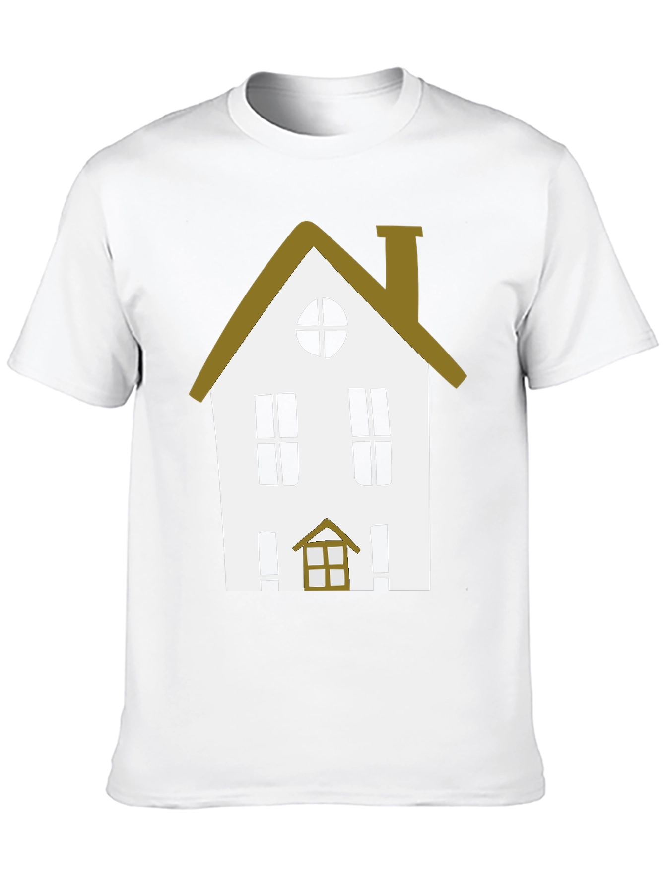 Quirky House Graphic Tee - Black Cotton Shirt