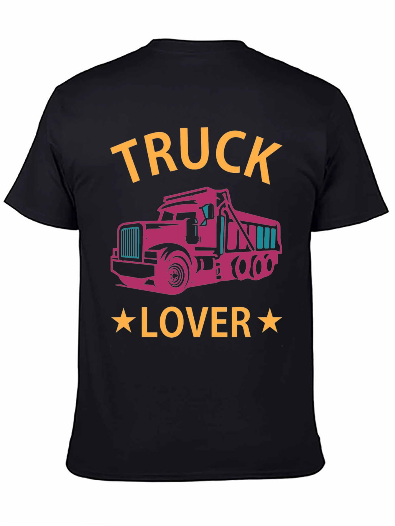 Truck Lover Graphic Tee - Black Cotton T-Shirt
