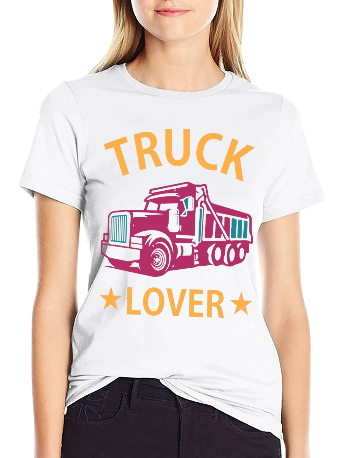 Truck Lover Graphic Tee - Black Cotton T-Shirt