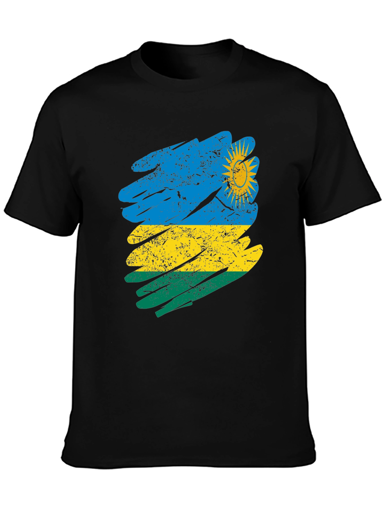Rwanda Flag Brushstroke T-Shirt