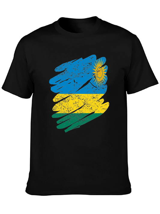 Rwanda Flag Brushstroke T-Shirt