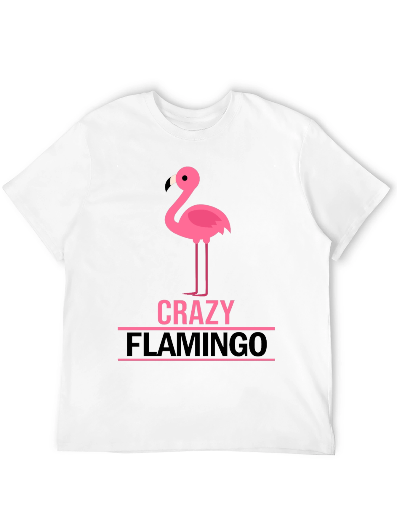 Crazy Flamingo Graphic T-Shirt - Black Cotton Tee