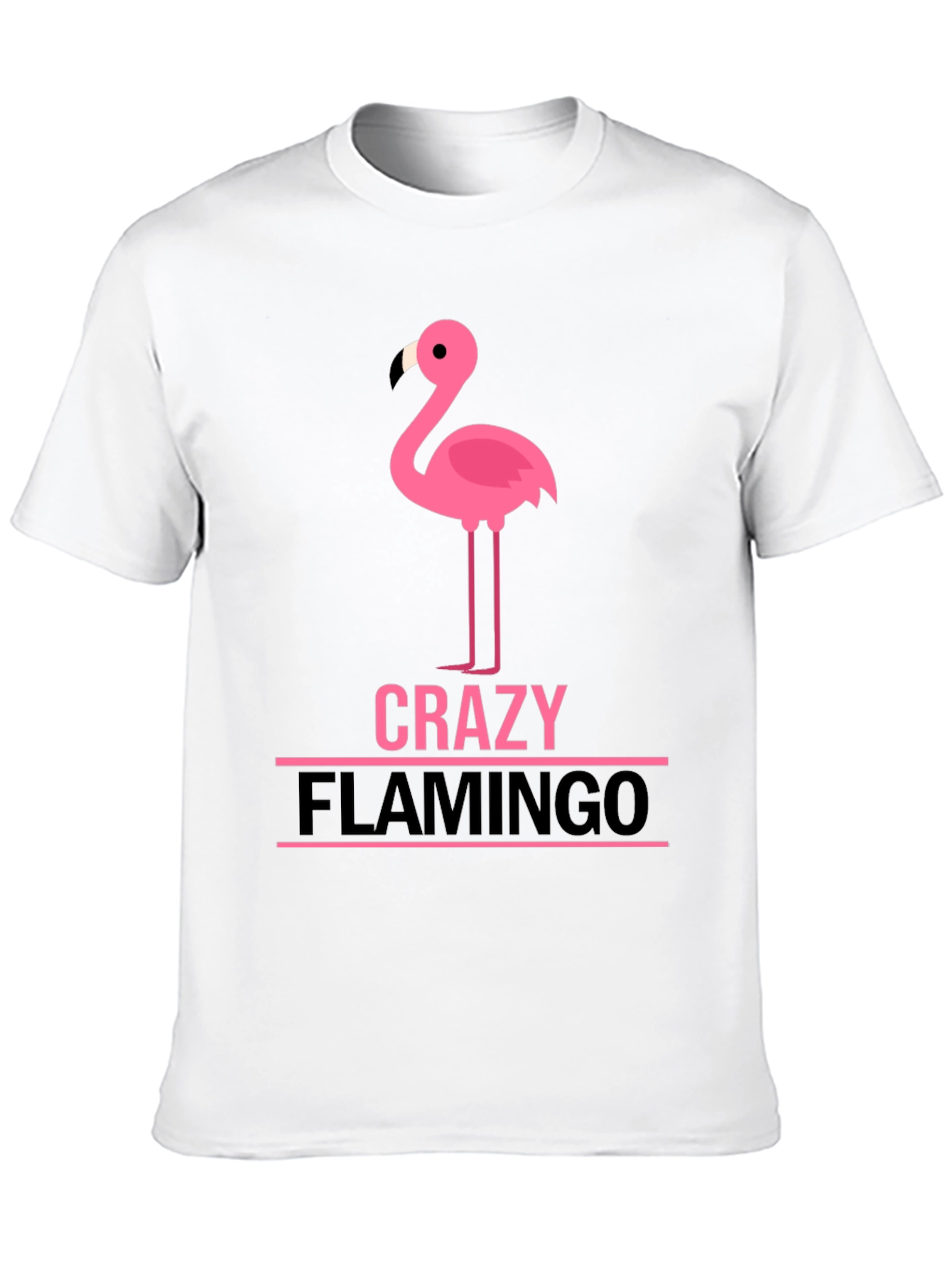 Crazy Flamingo Graphic T-Shirt - Black Cotton Tee