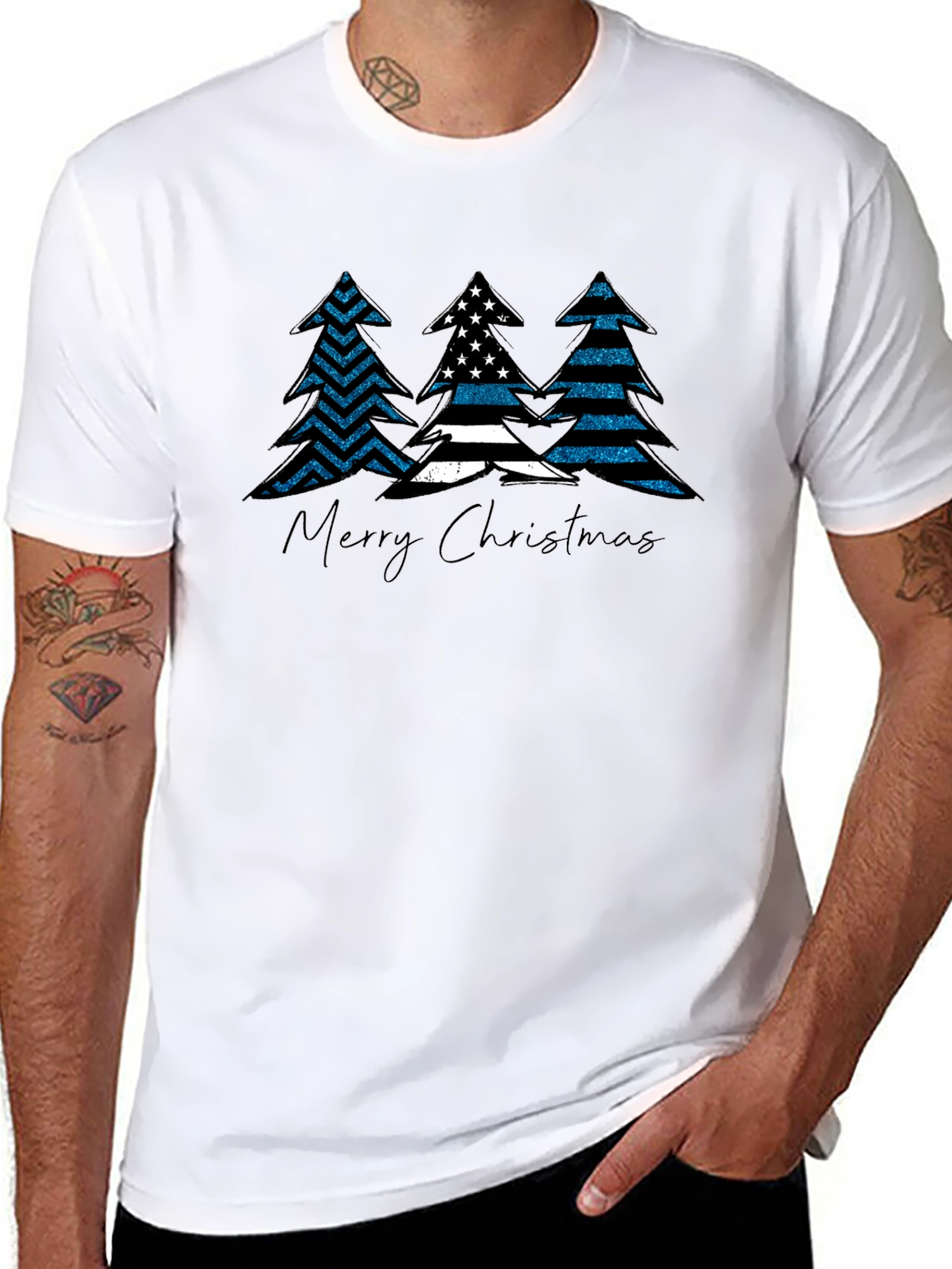 Thin Blue Line Christmas Tree Shirt