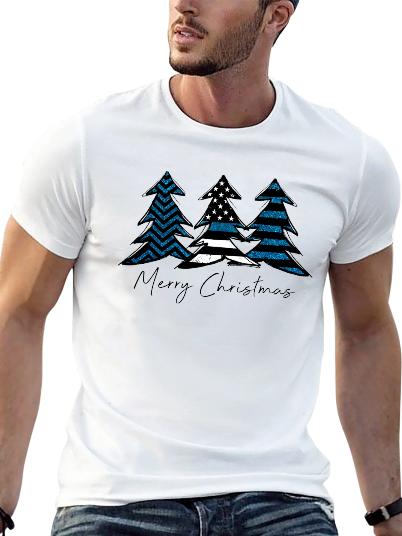 Thin Blue Line Christmas Tree Shirt