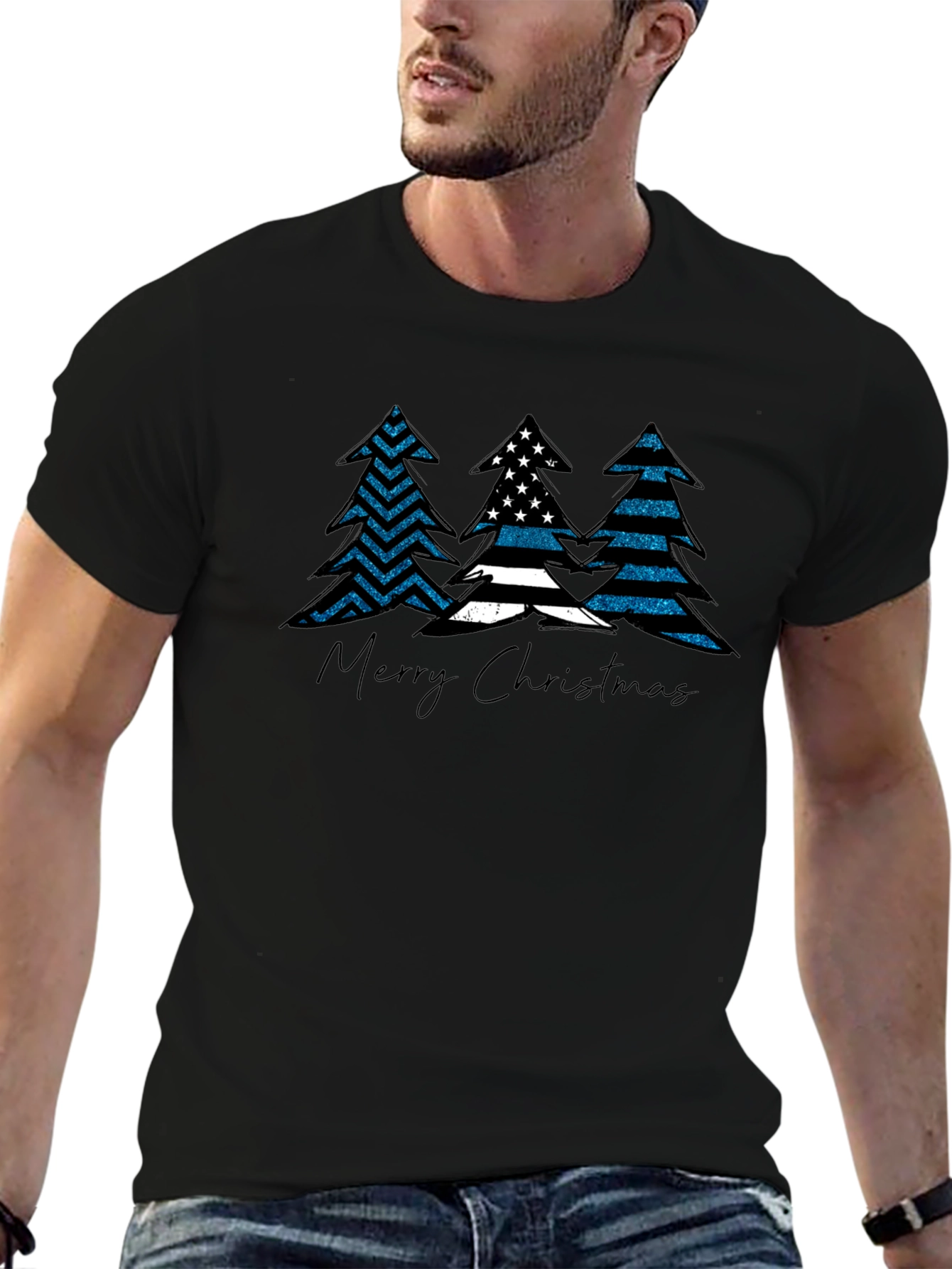 Thin Blue Line Christmas Tree Shirt