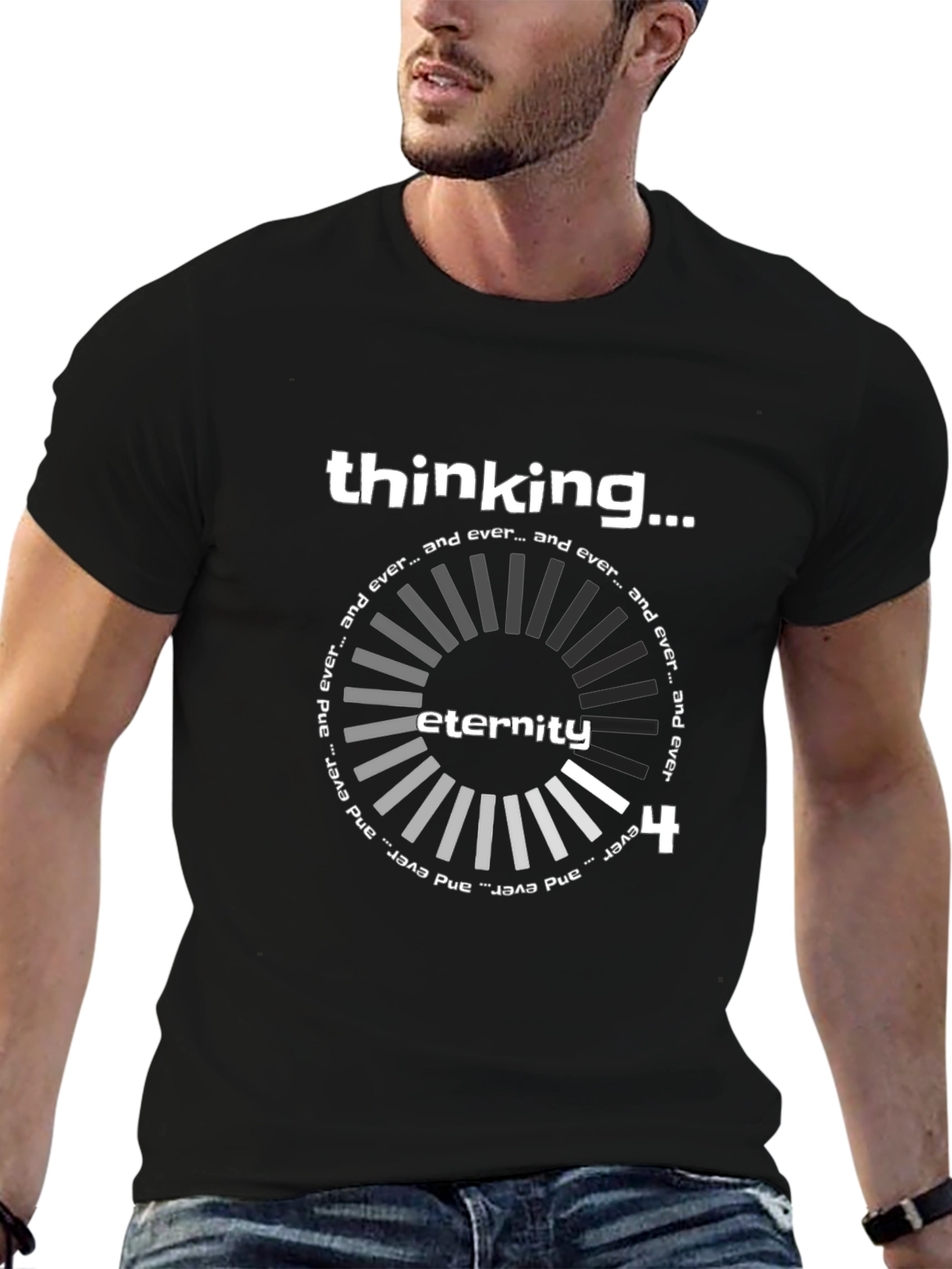 Thinking Eternity Black Graphic Tee
