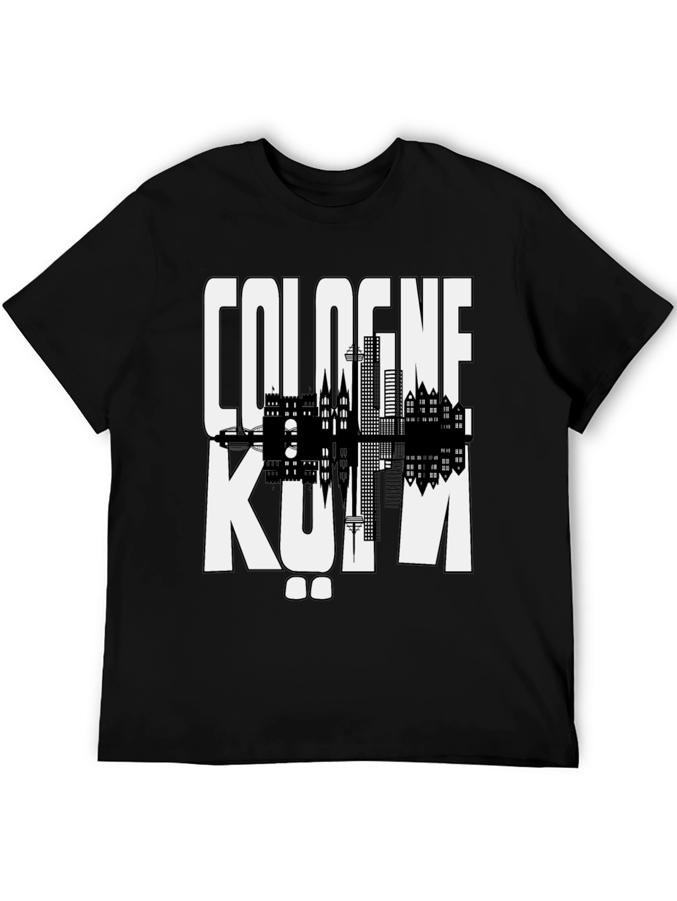 Cologne Germany Graphic Tee - Black Cityscape Shirt