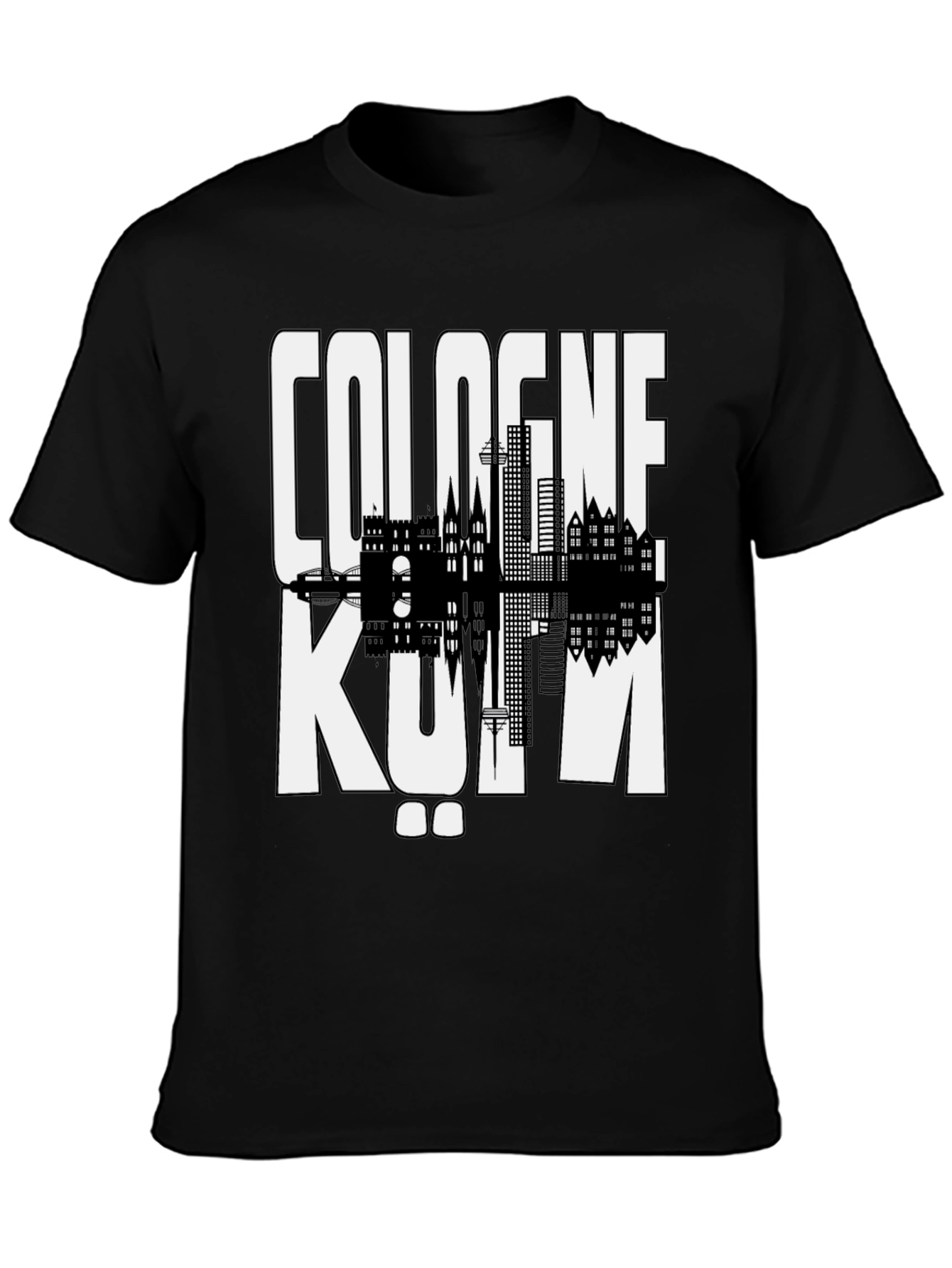 Cologne Germany Graphic Tee - Black Cityscape Shirt