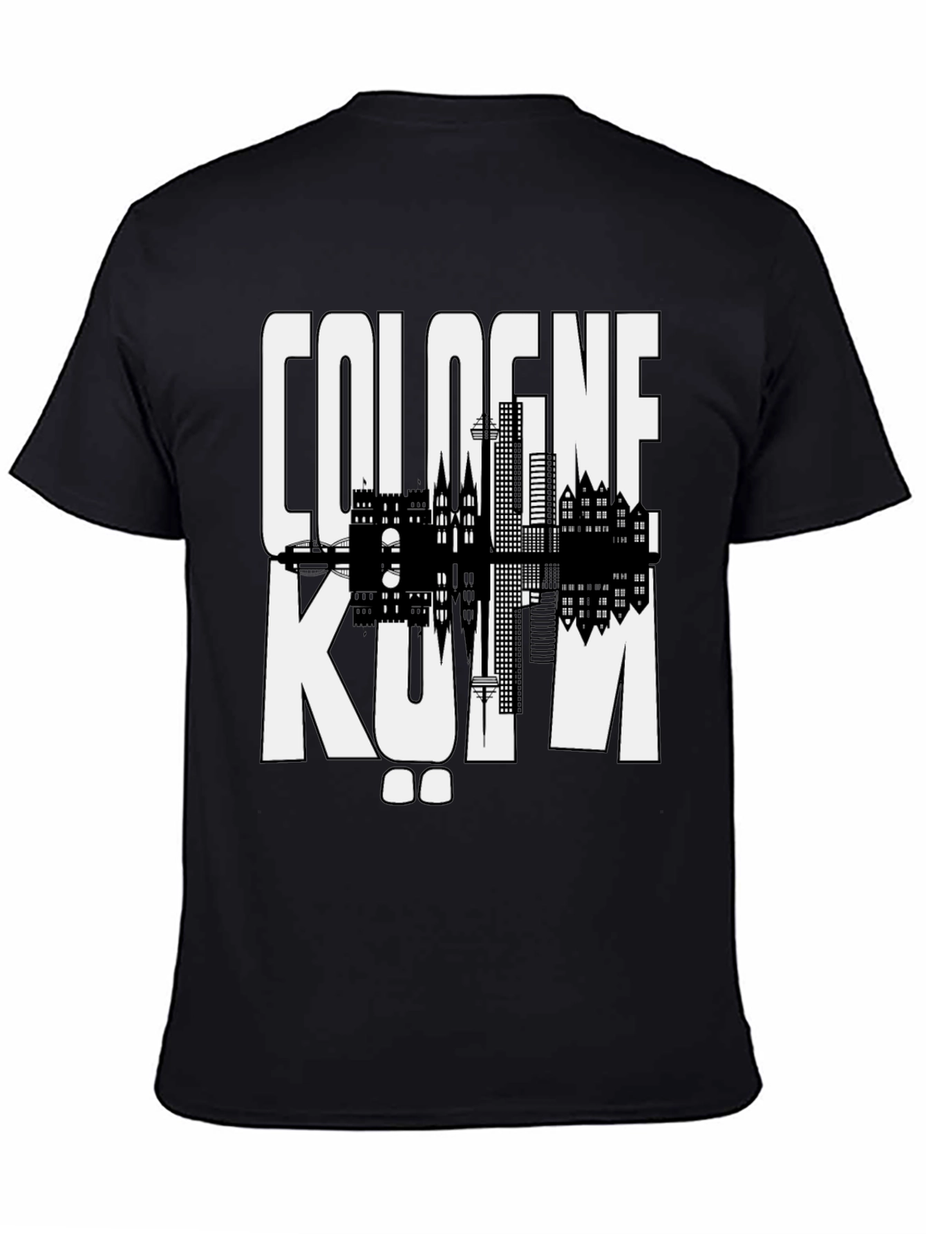 Cologne Germany Graphic Tee - Black Cityscape Shirt
