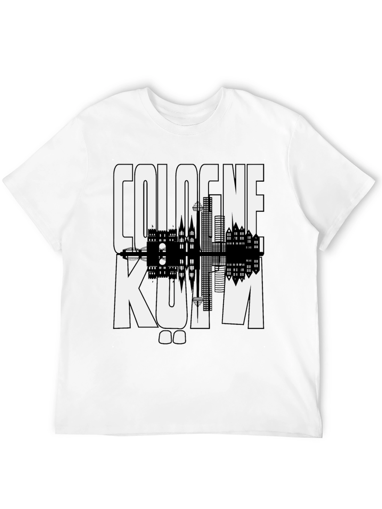 Cologne Germany Graphic Tee - Black Cityscape Shirt