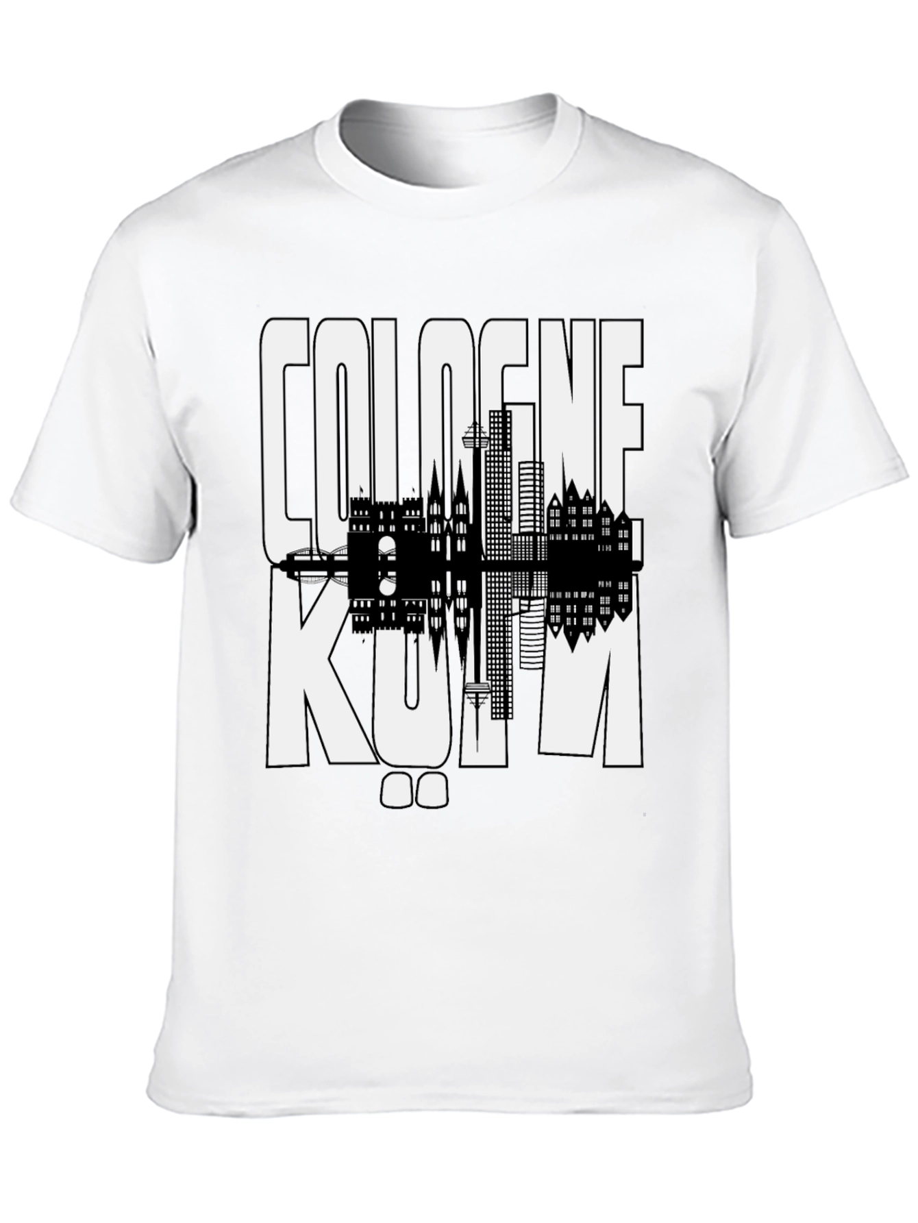 Cologne Germany Graphic Tee - Black Cityscape Shirt