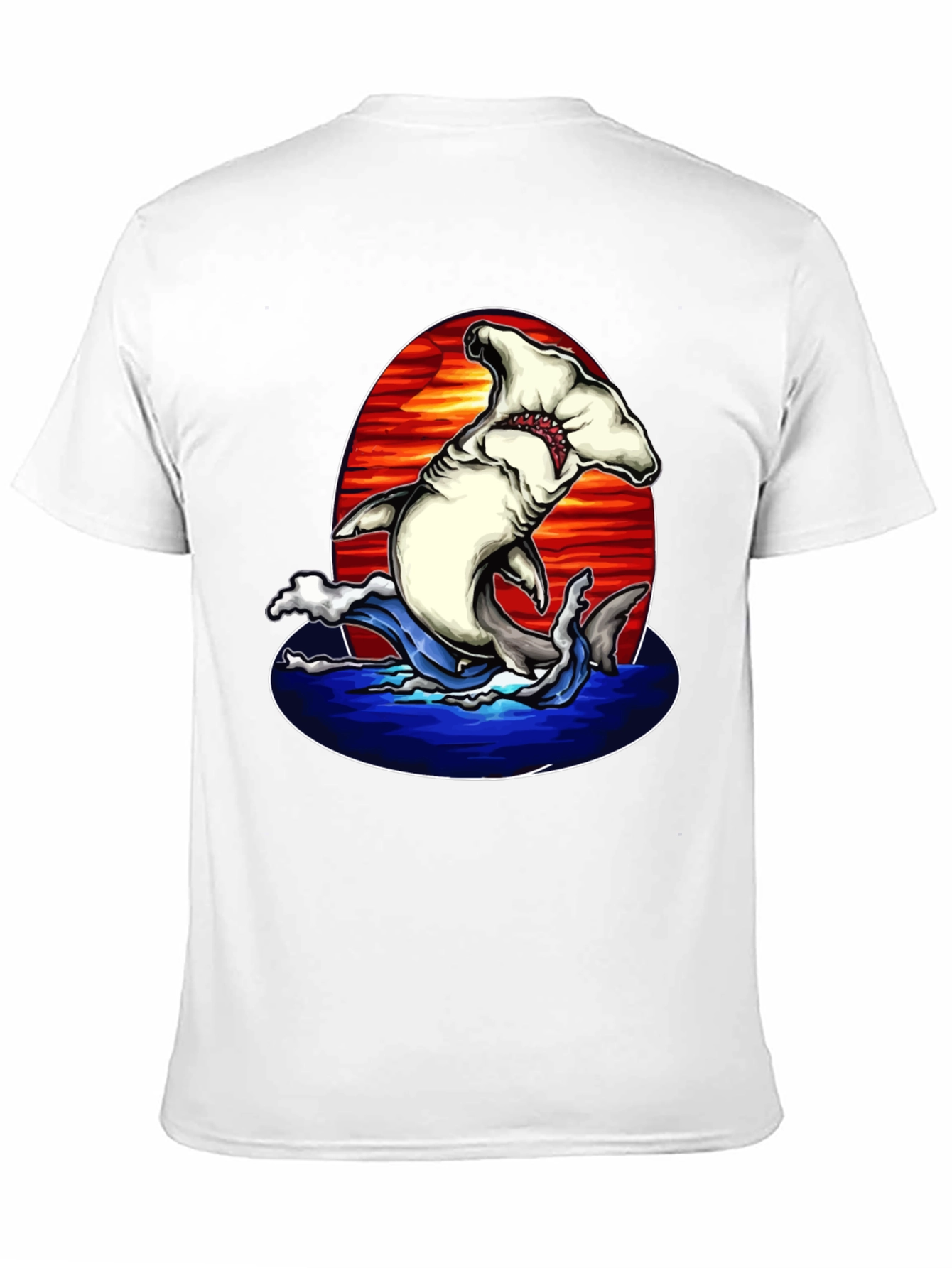 Hammerhead Shark Graphic Print Black T-Shirt