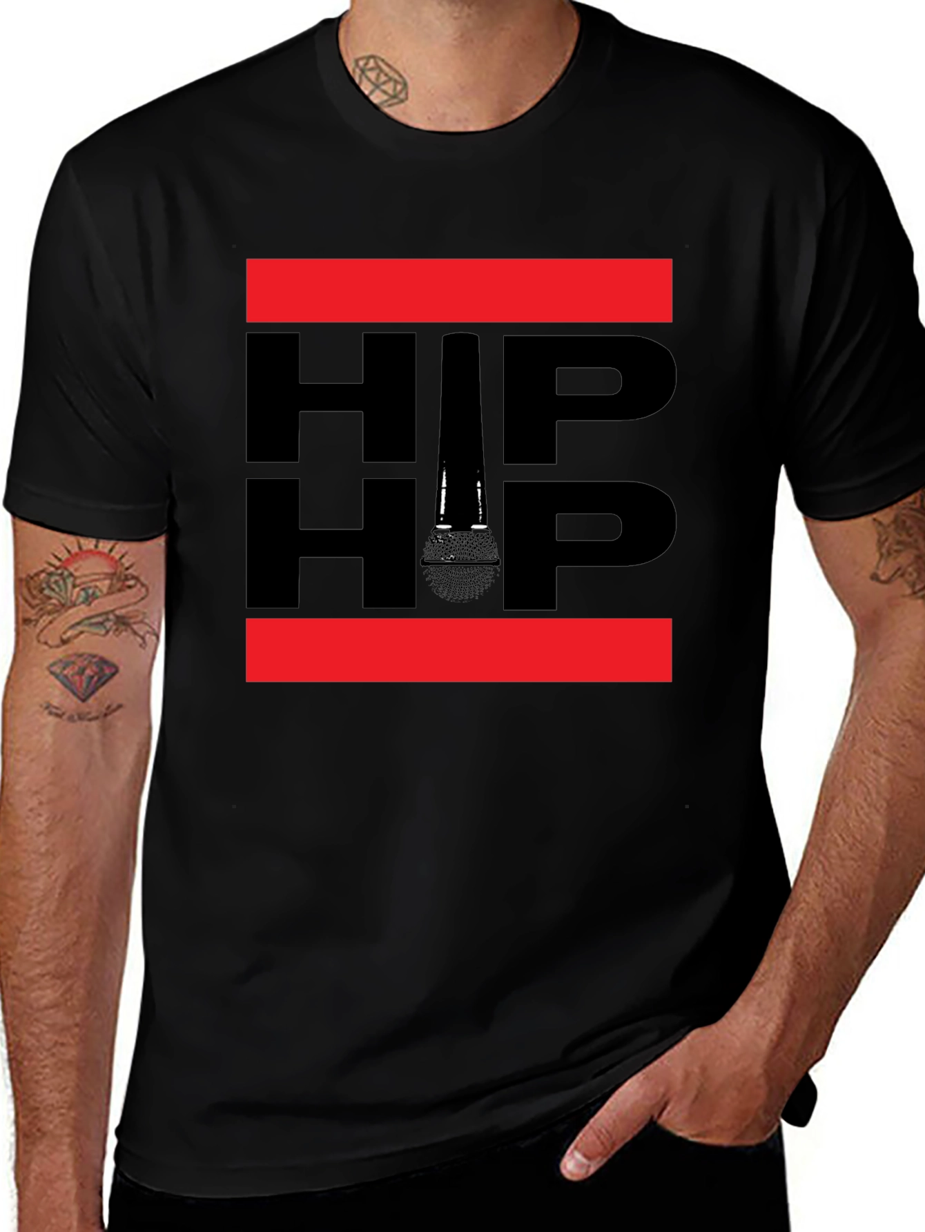 Hip Hop Microphone Graphic T-Shirt - Music Inspired Tee