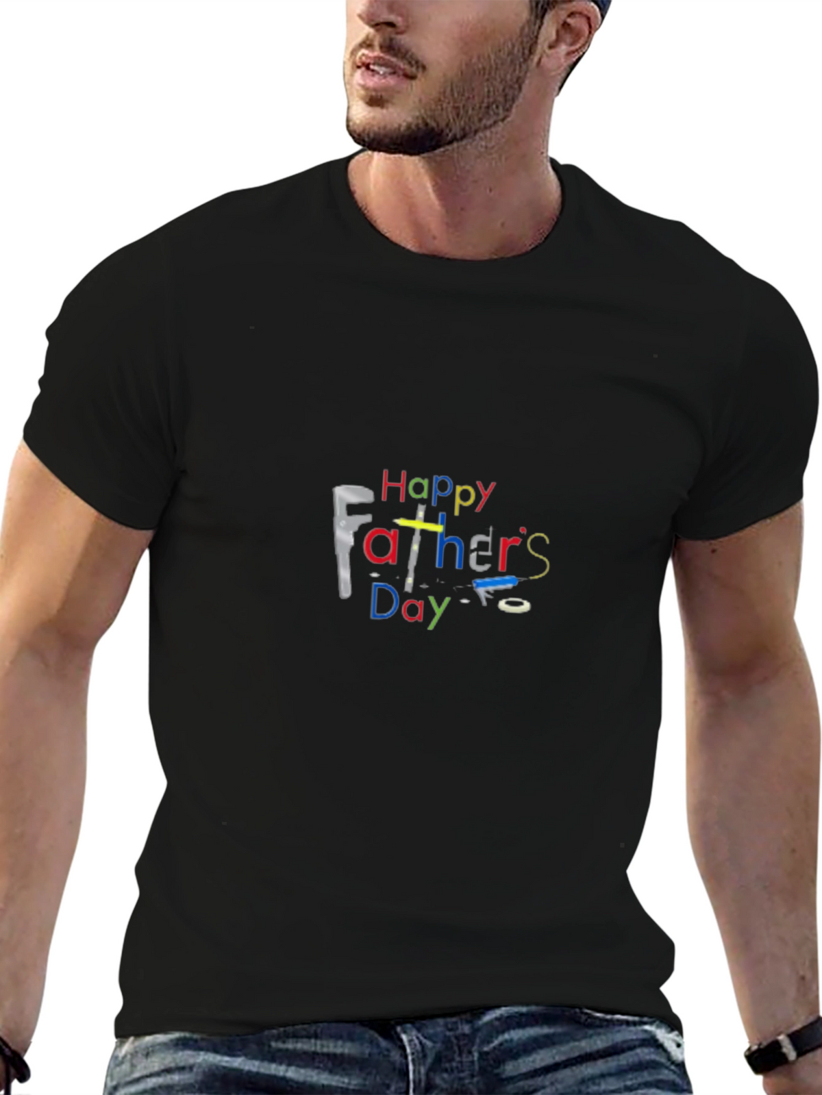 Happy Fathers Day Black T-Shirt