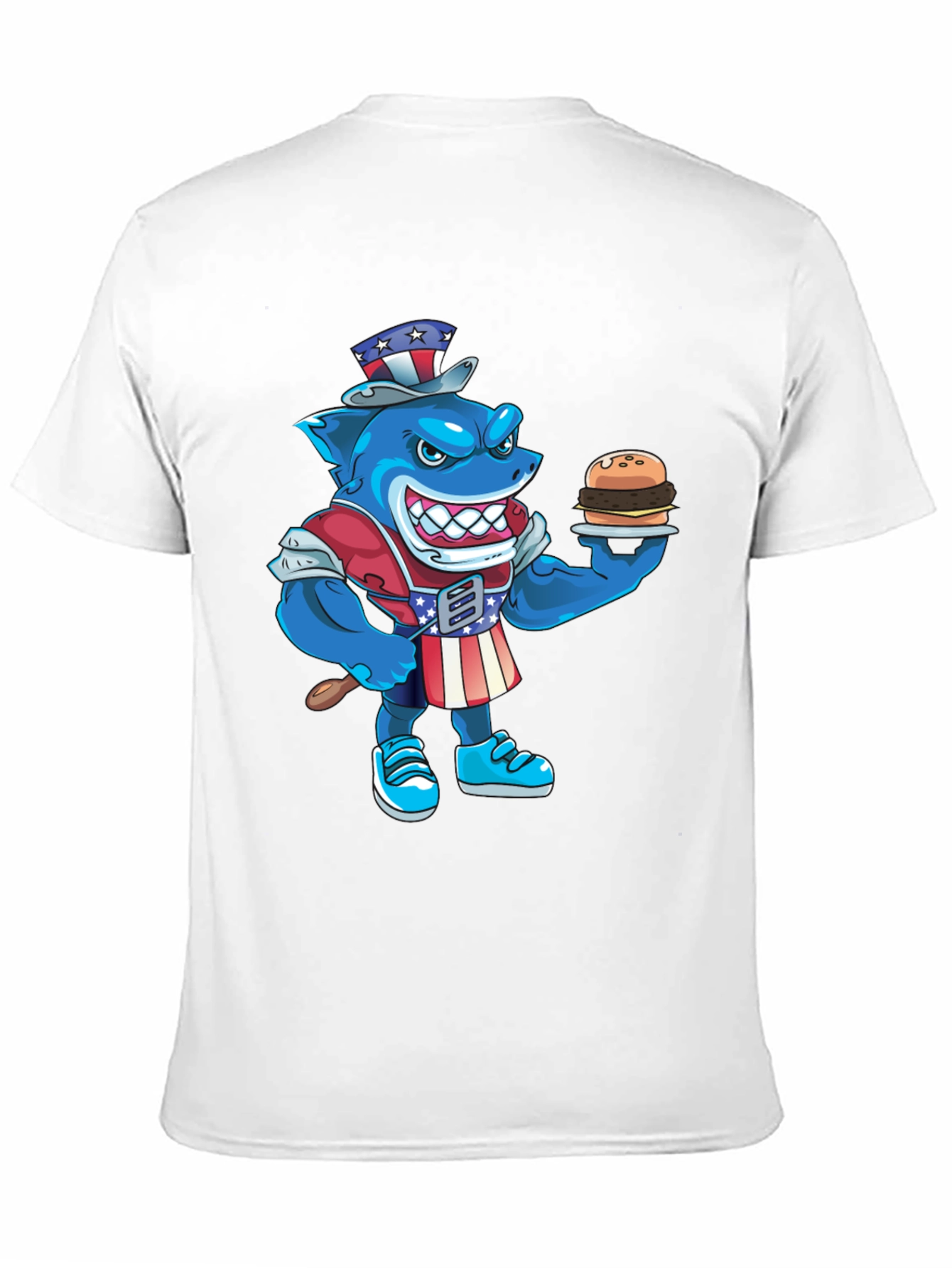Patriotic Shark Burger T-Shirt