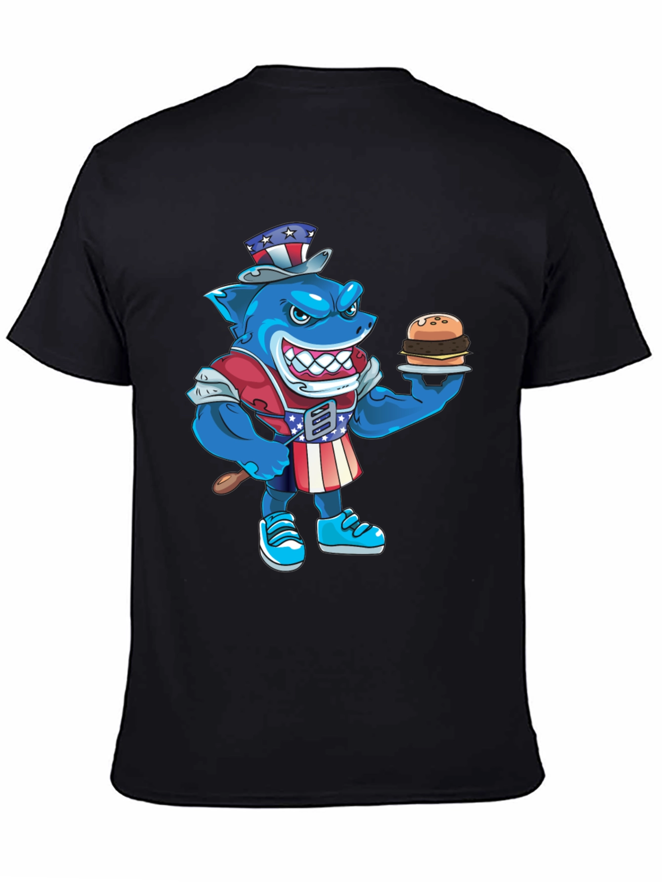 Patriotic Shark Burger T-Shirt