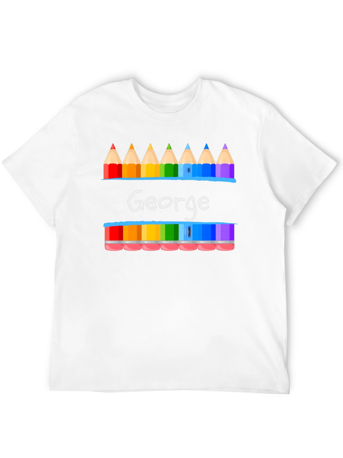 Personalized George Rainbow Pencil T-Shirt