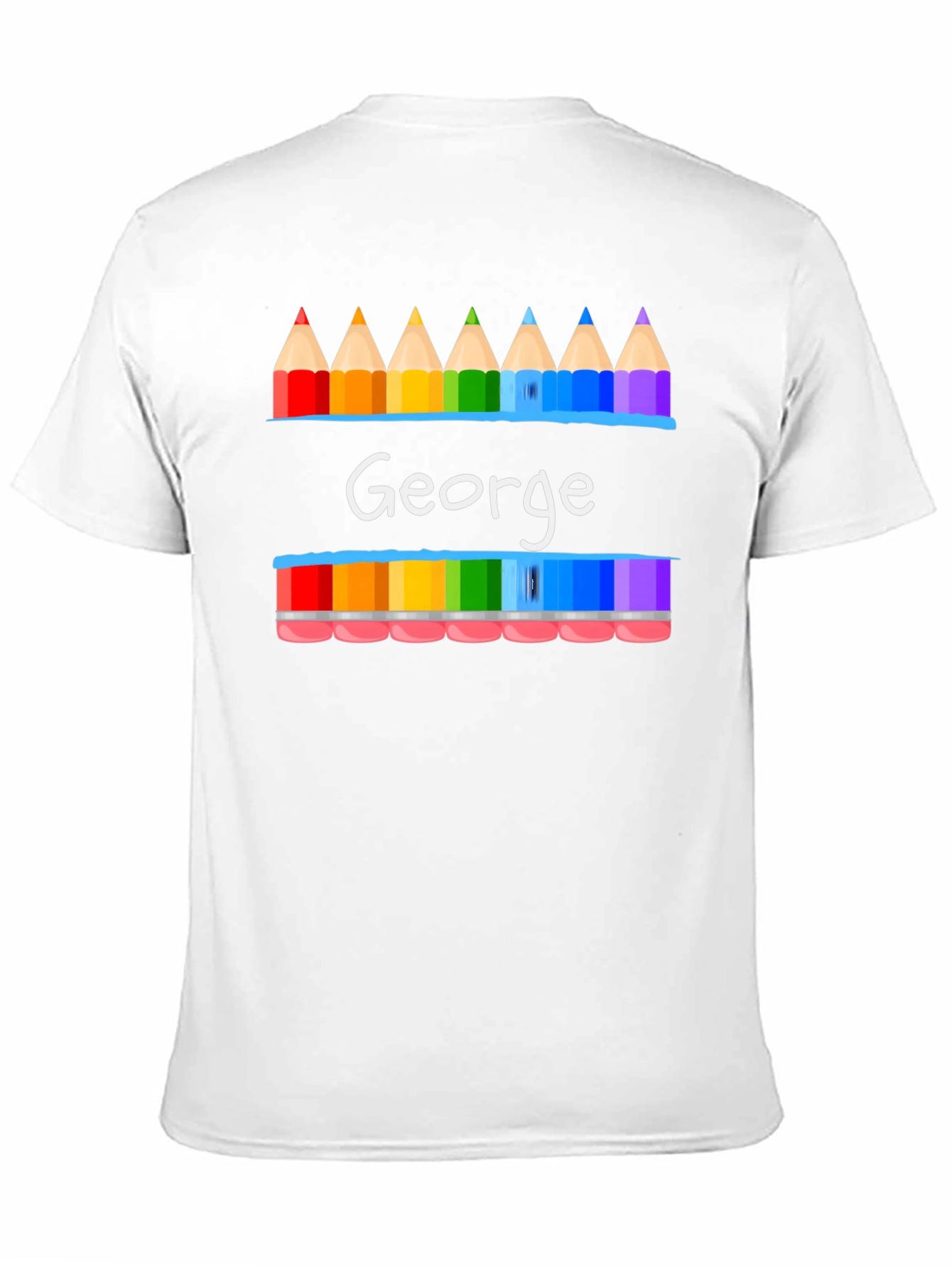 Personalized George Rainbow Pencil T-Shirt