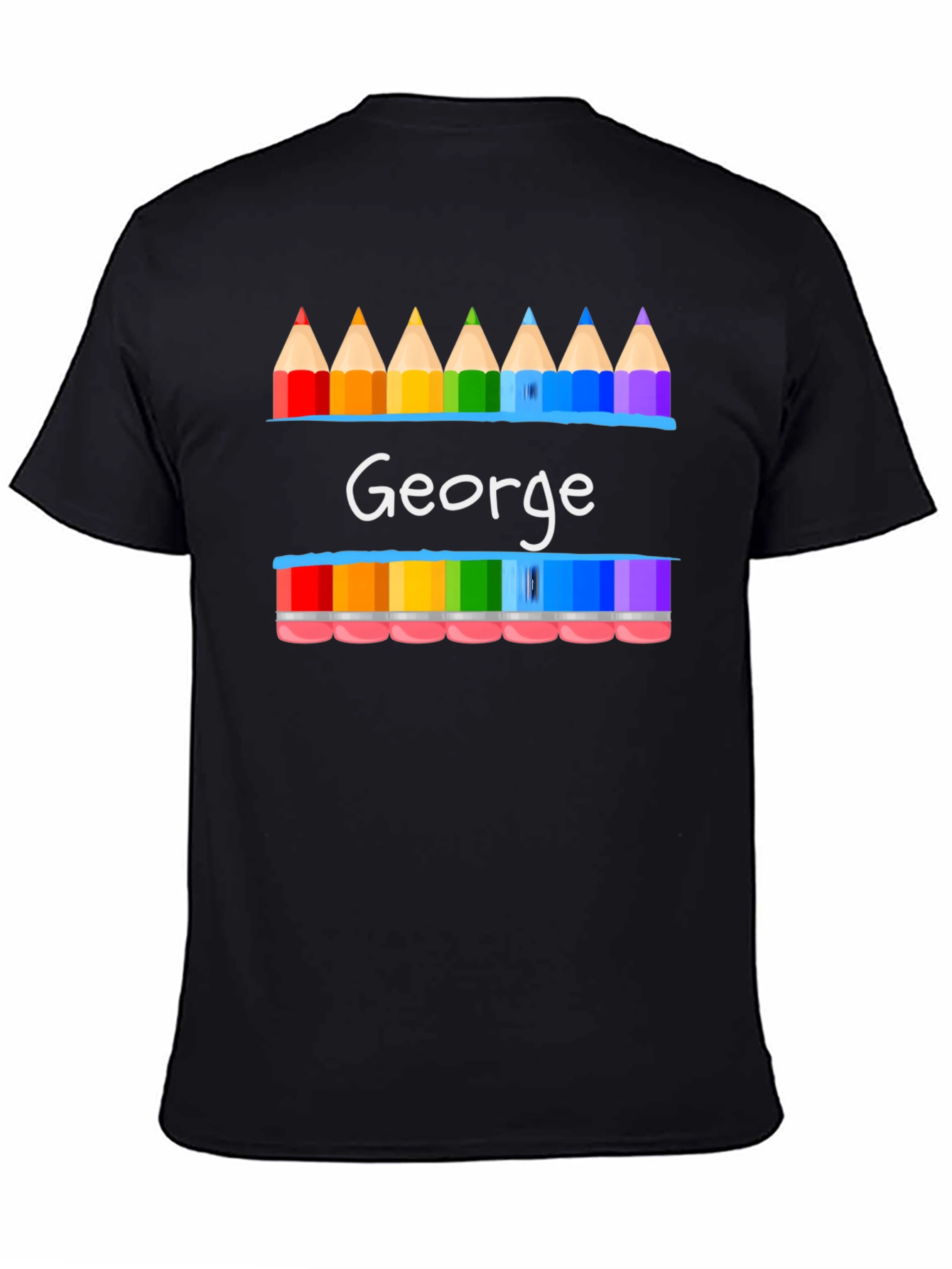 Personalized George Rainbow Pencil T-Shirt