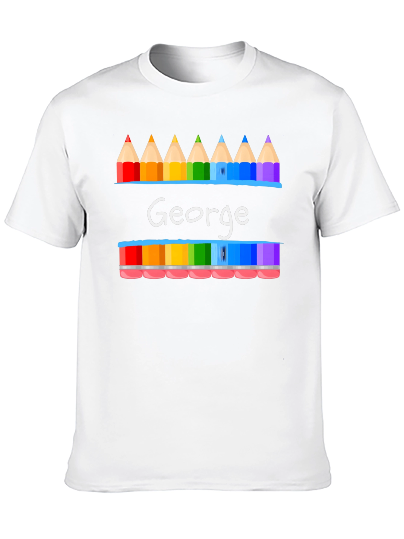 Personalized George Rainbow Pencil T-Shirt