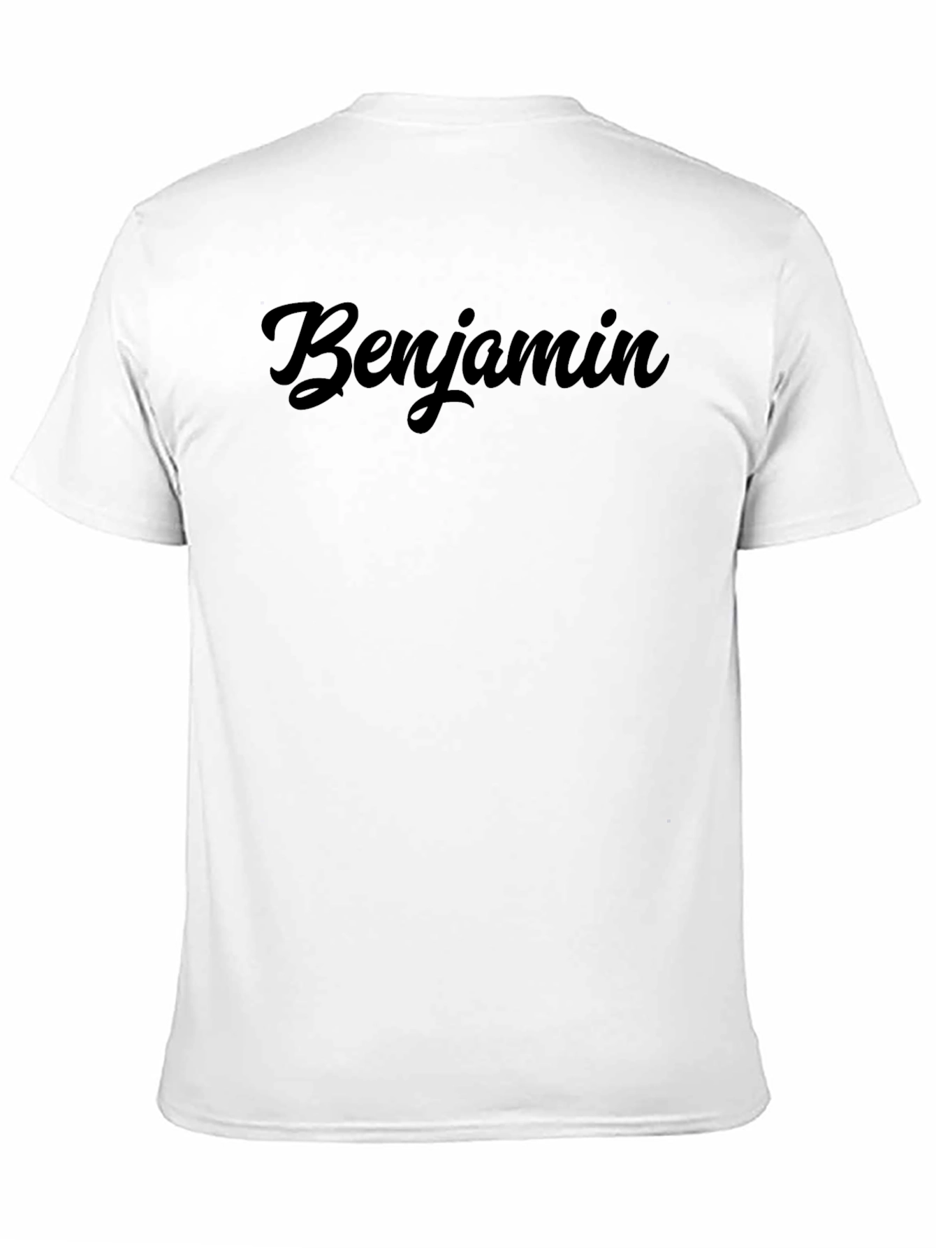 Personalized Benjamin Script Black T-Shirt
