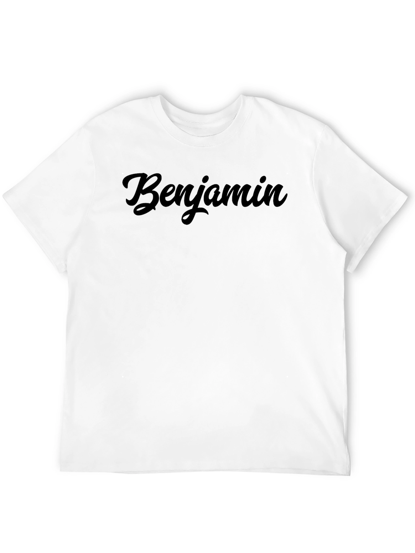 Personalized Benjamin Script Black T-Shirt