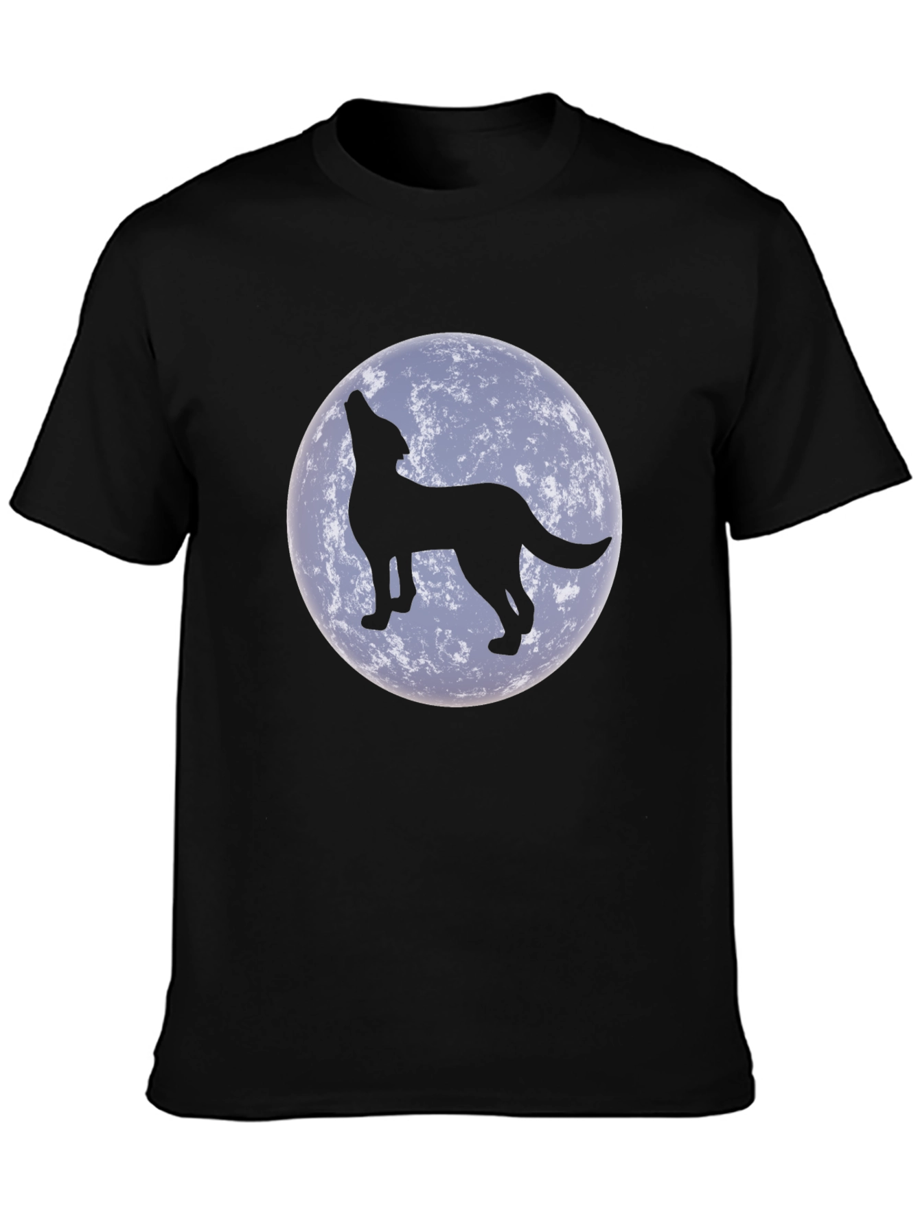 Wolf Howling at Moon Black T-Shirt