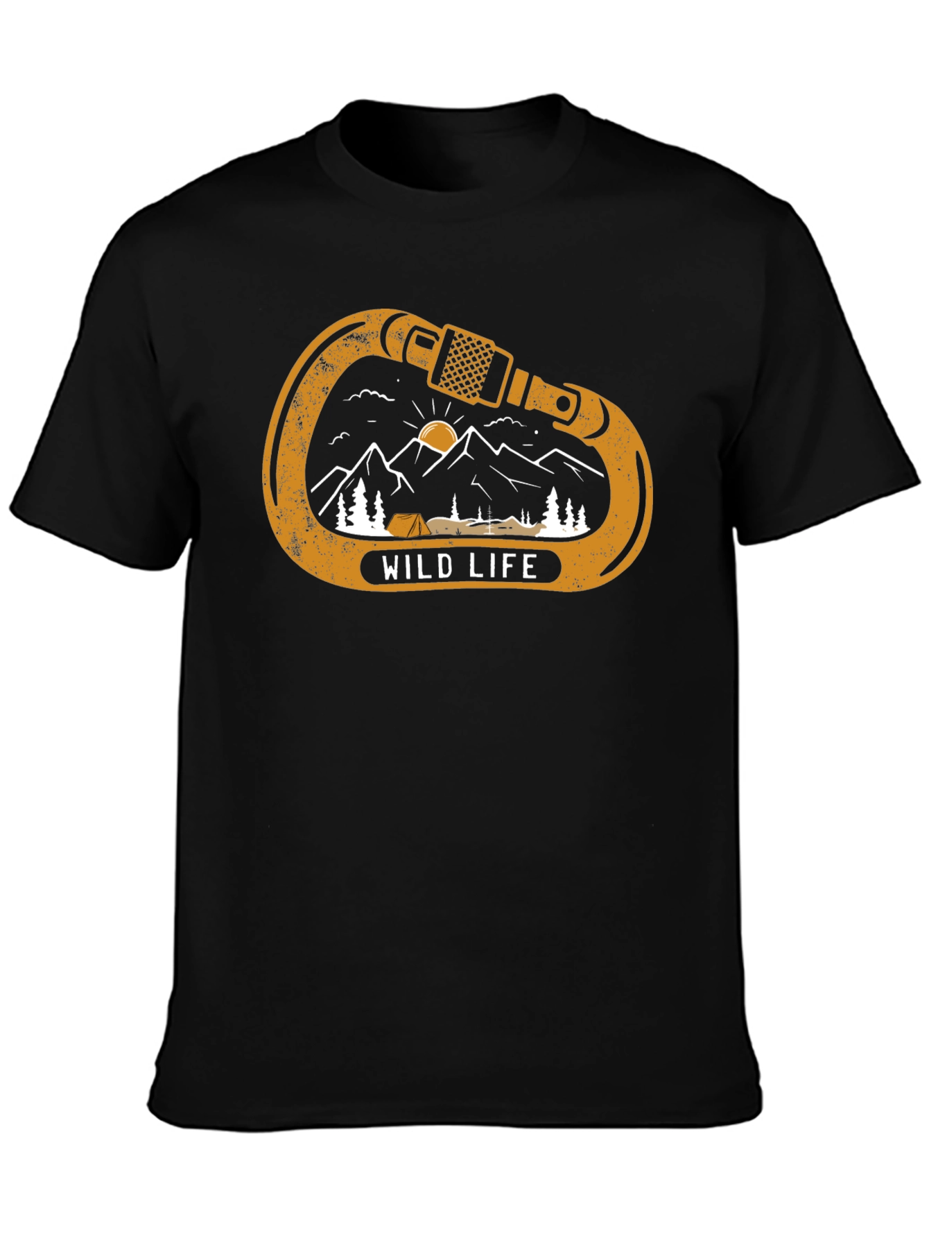 Wild Life Climbing Carabiner Graphic Tee - Black