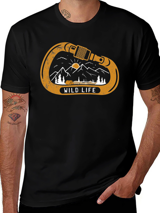 Wild Life Climbing Carabiner Graphic Tee - Black