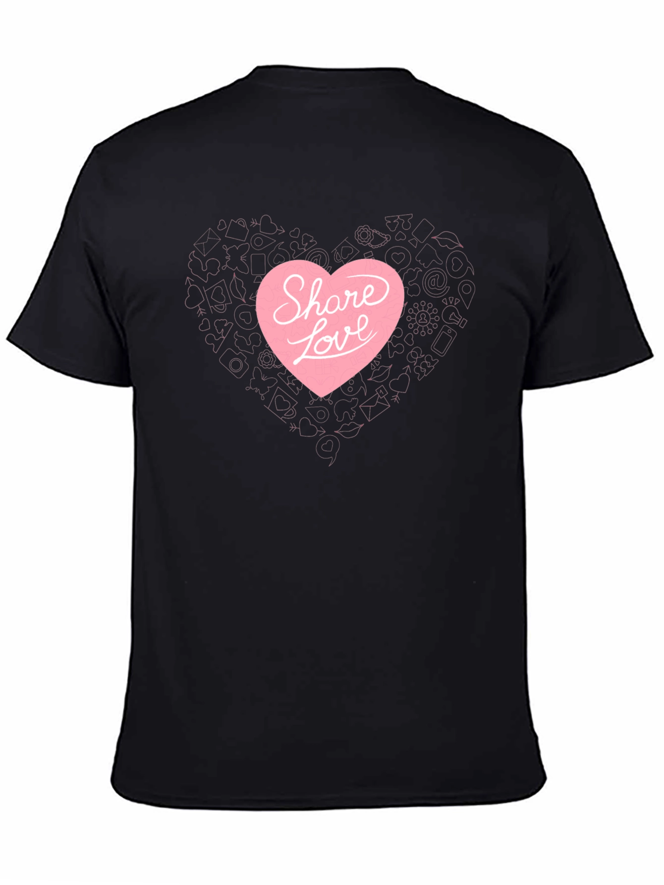 Share Love Black Graphic Tee