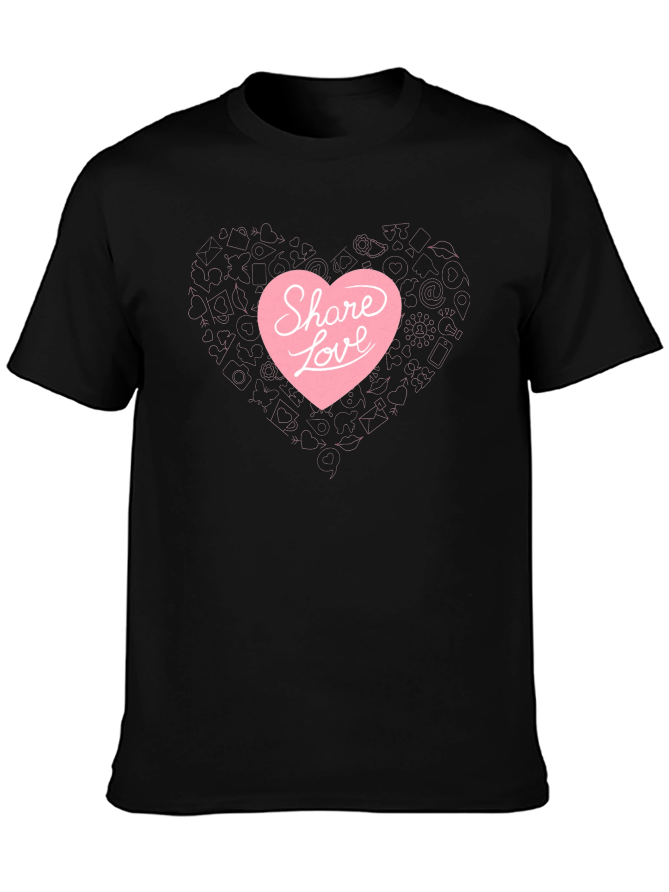 Share Love Black Graphic Tee