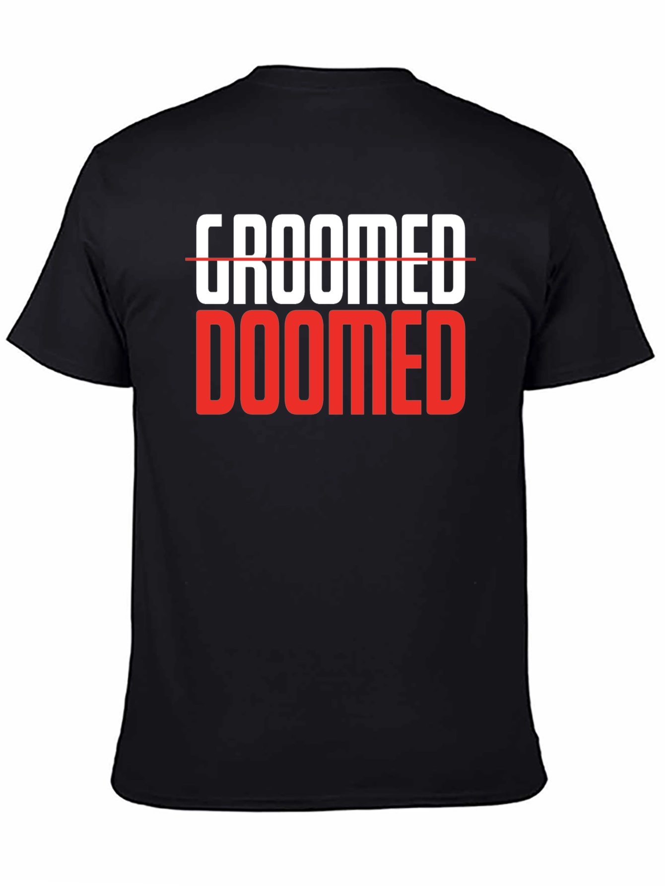 Groomed Doomed Graphic T-Shirt Black Cotton Blend