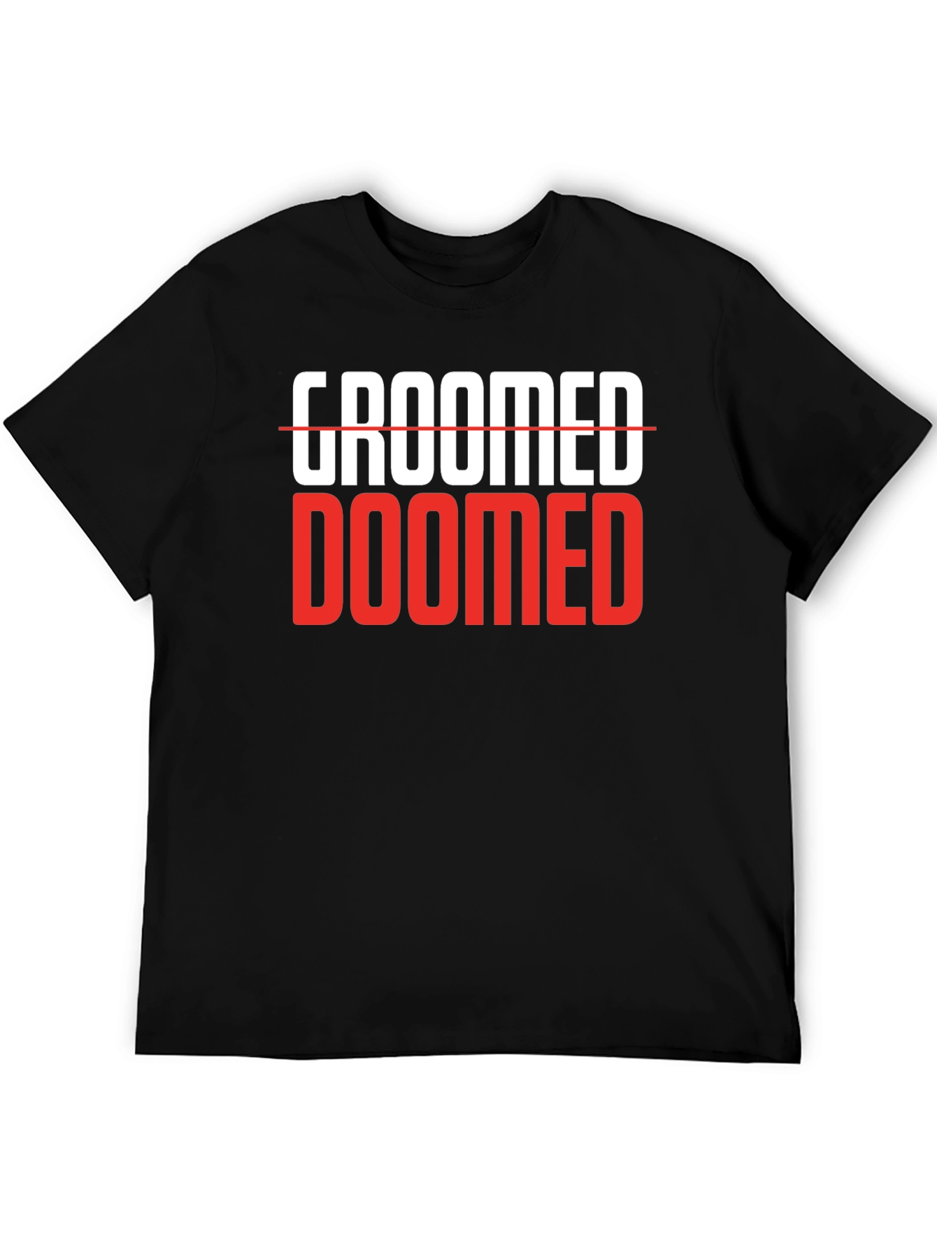 Groomed Doomed Graphic T-Shirt Black Cotton Blend