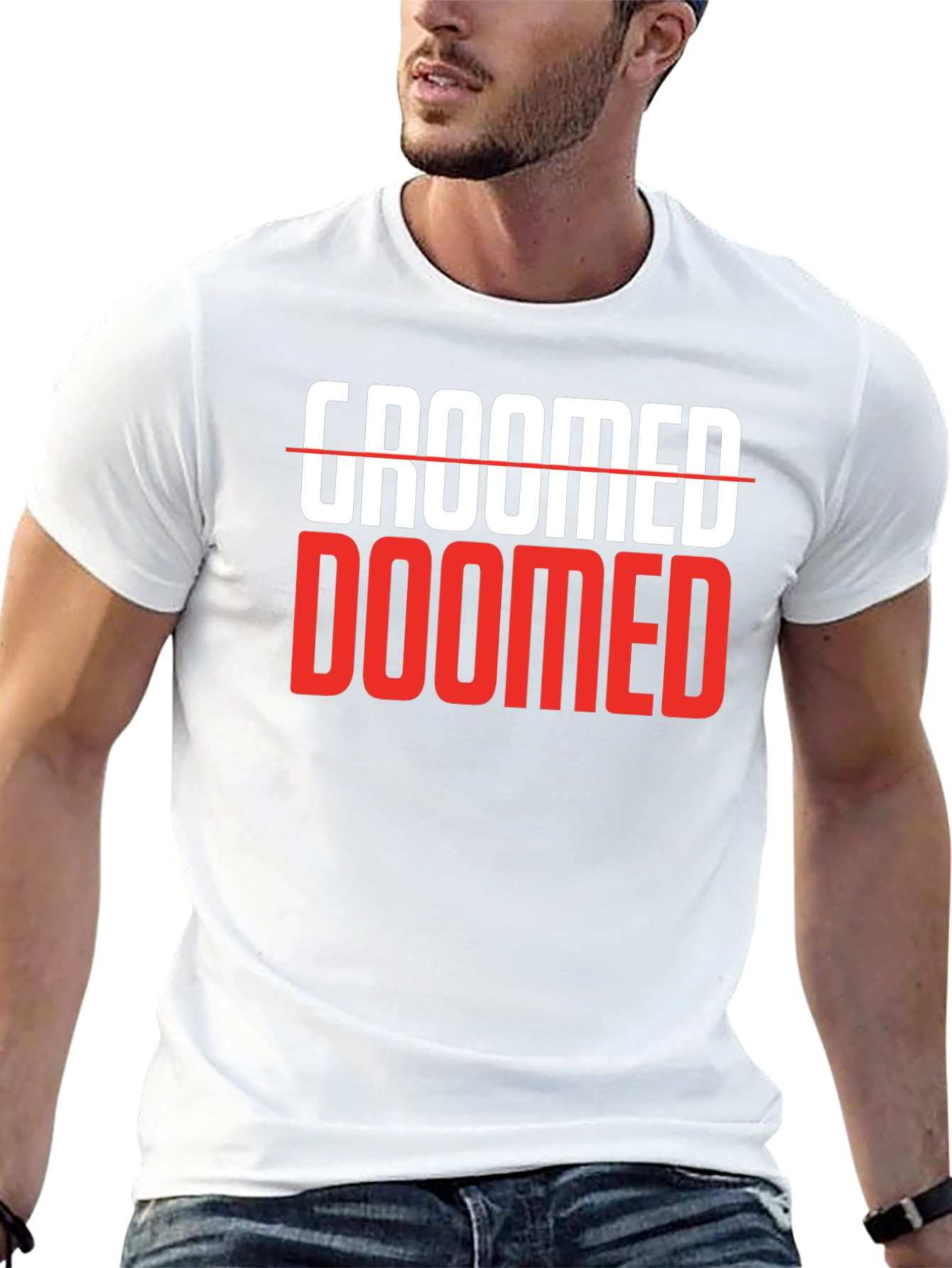 Groomed Doomed Graphic T-Shirt Black Cotton Blend
