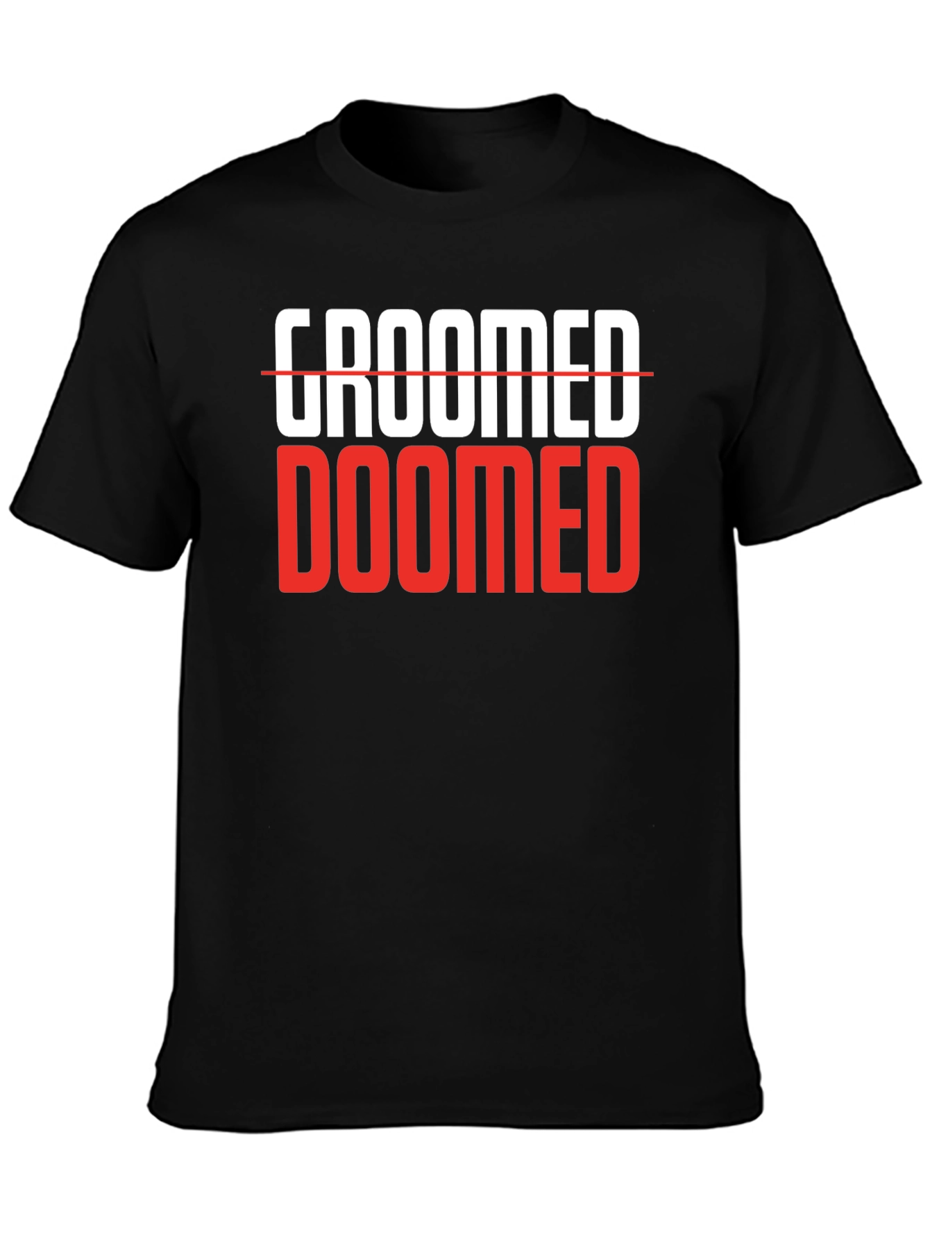 Groomed Doomed Graphic T-Shirt Black Cotton Blend