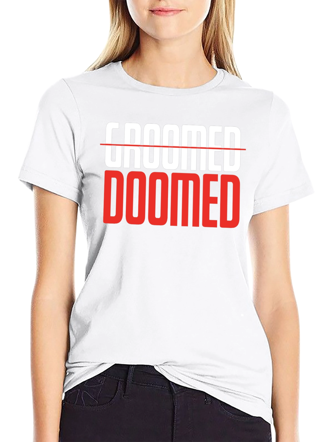 Groomed Doomed Graphic T-Shirt Black Cotton Blend