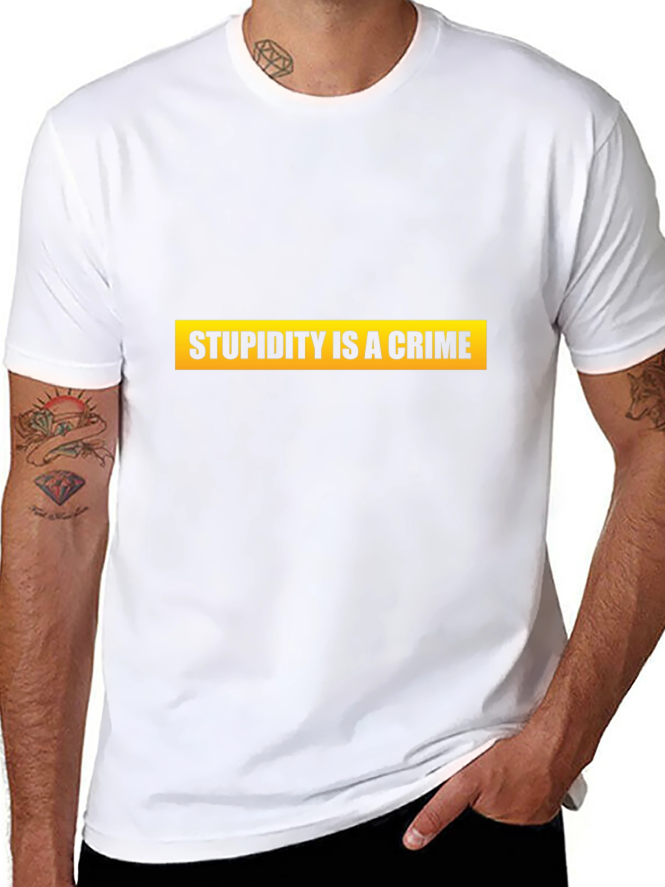 Stupidity is a Crime Graphic Tee - Black