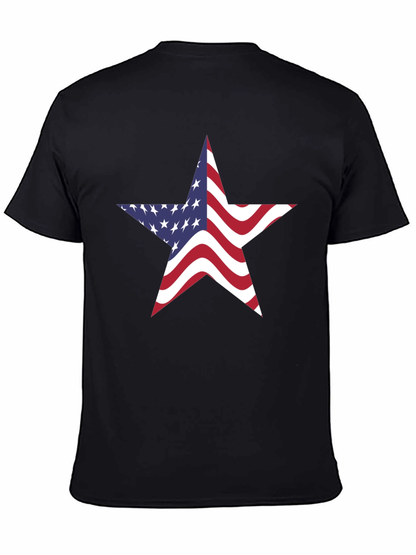 American Flag Star Graphic Black T-Shirt