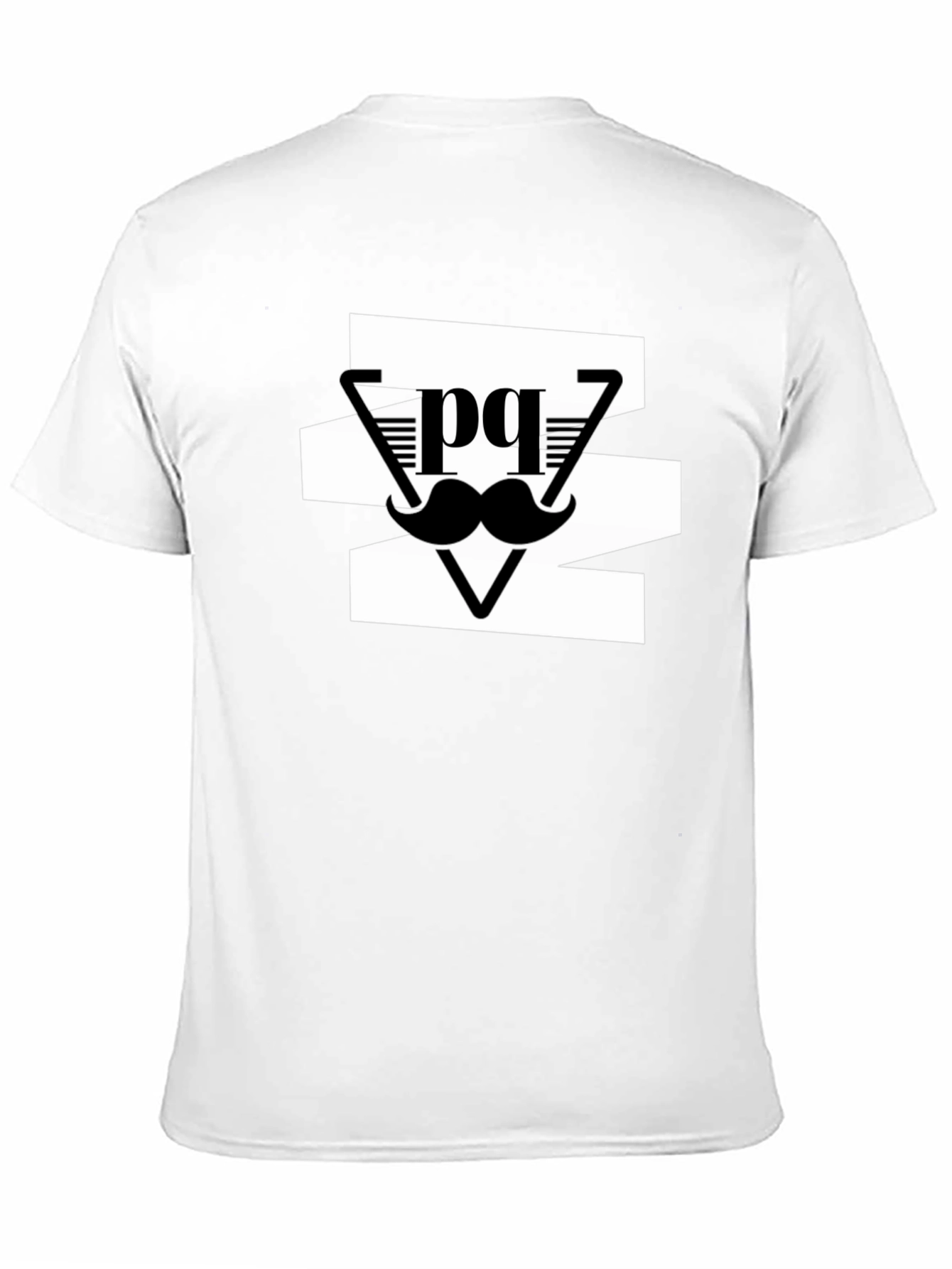Stylish Mens Black Graphic Tee - Mustache Design