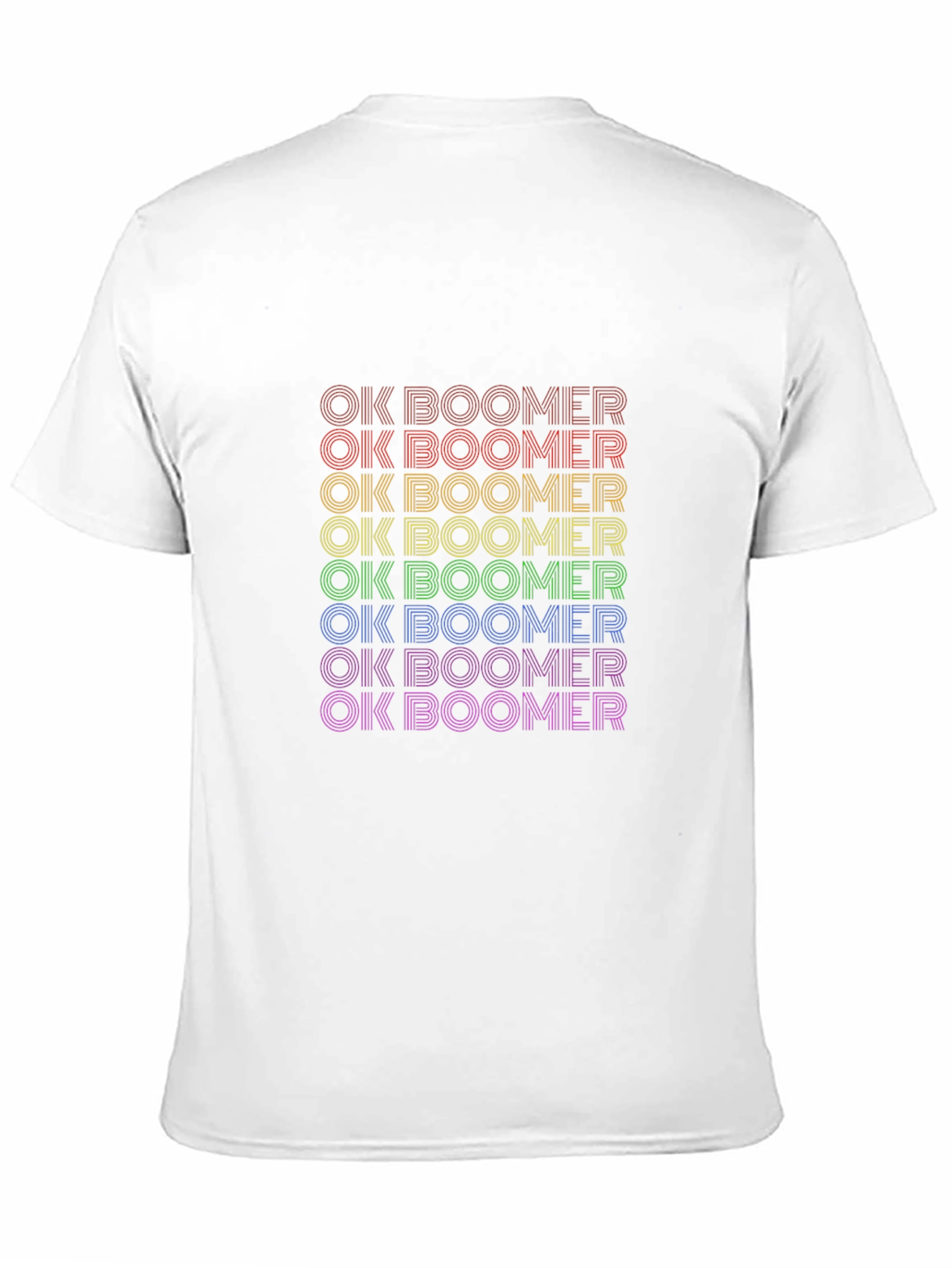 OK Boomer Rainbow Tee - Trendy Slogan T-Shirt