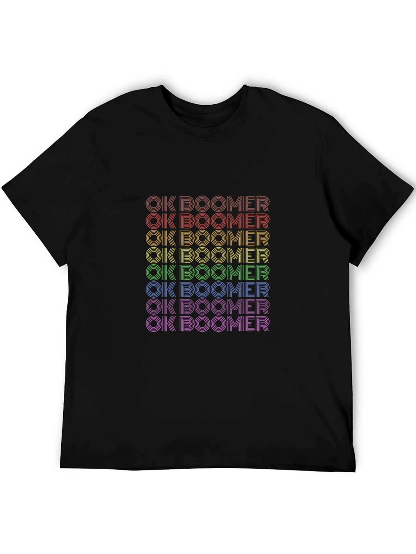 OK Boomer Rainbow Tee - Trendy Slogan T-Shirt