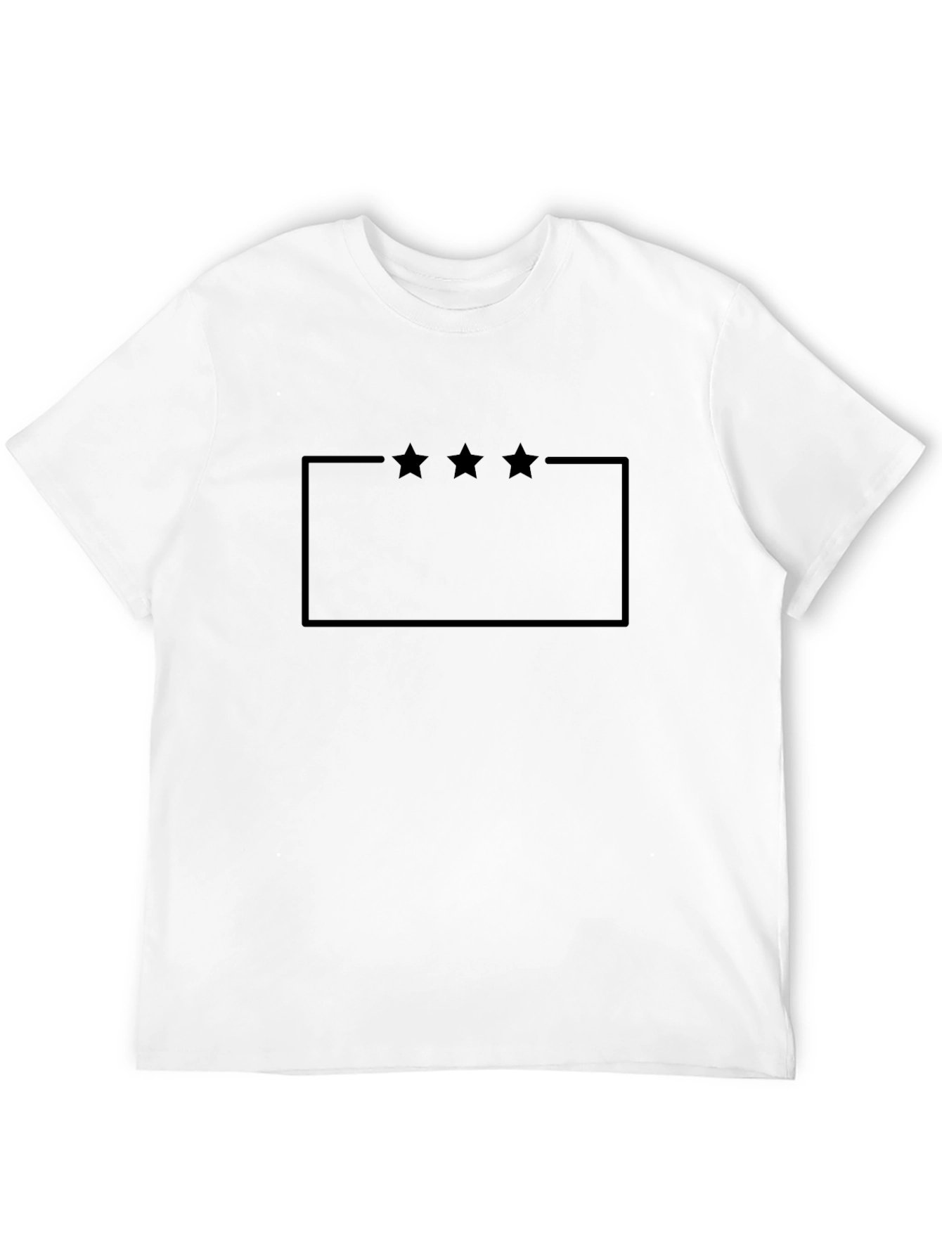 Mens Black Graphic Tee - Starry Rectangle Design