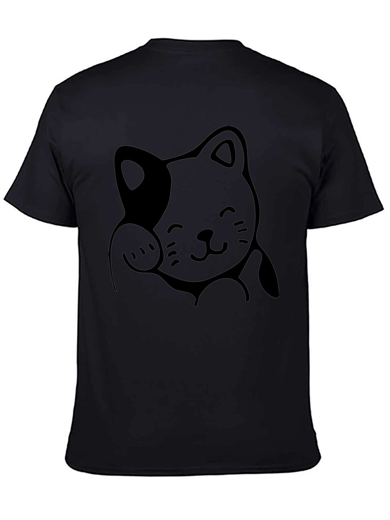 Cute Cat Graphic T-Shirt - Unisex Black Tee