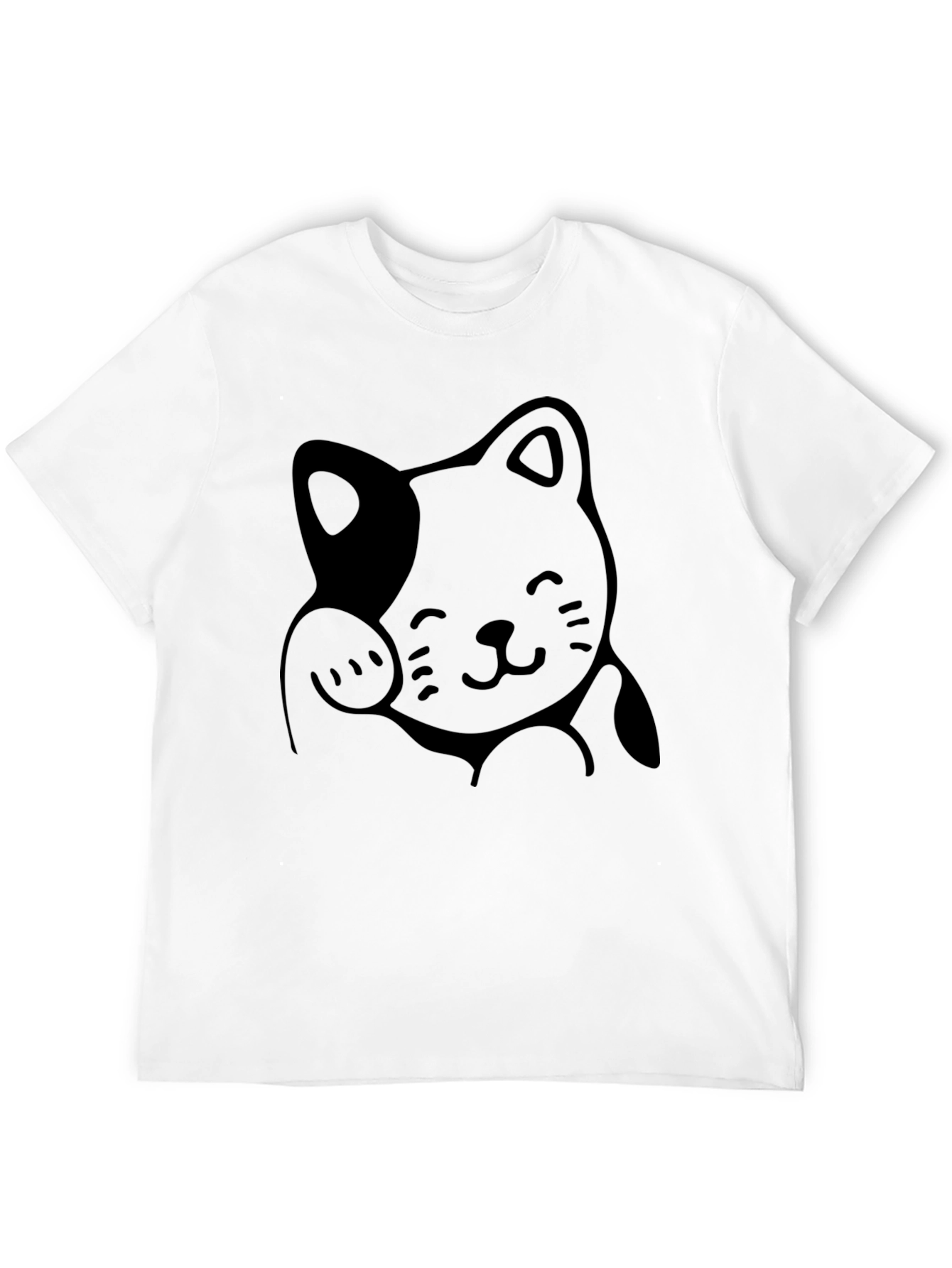 Cute Cat Graphic T-Shirt - Unisex Black Tee