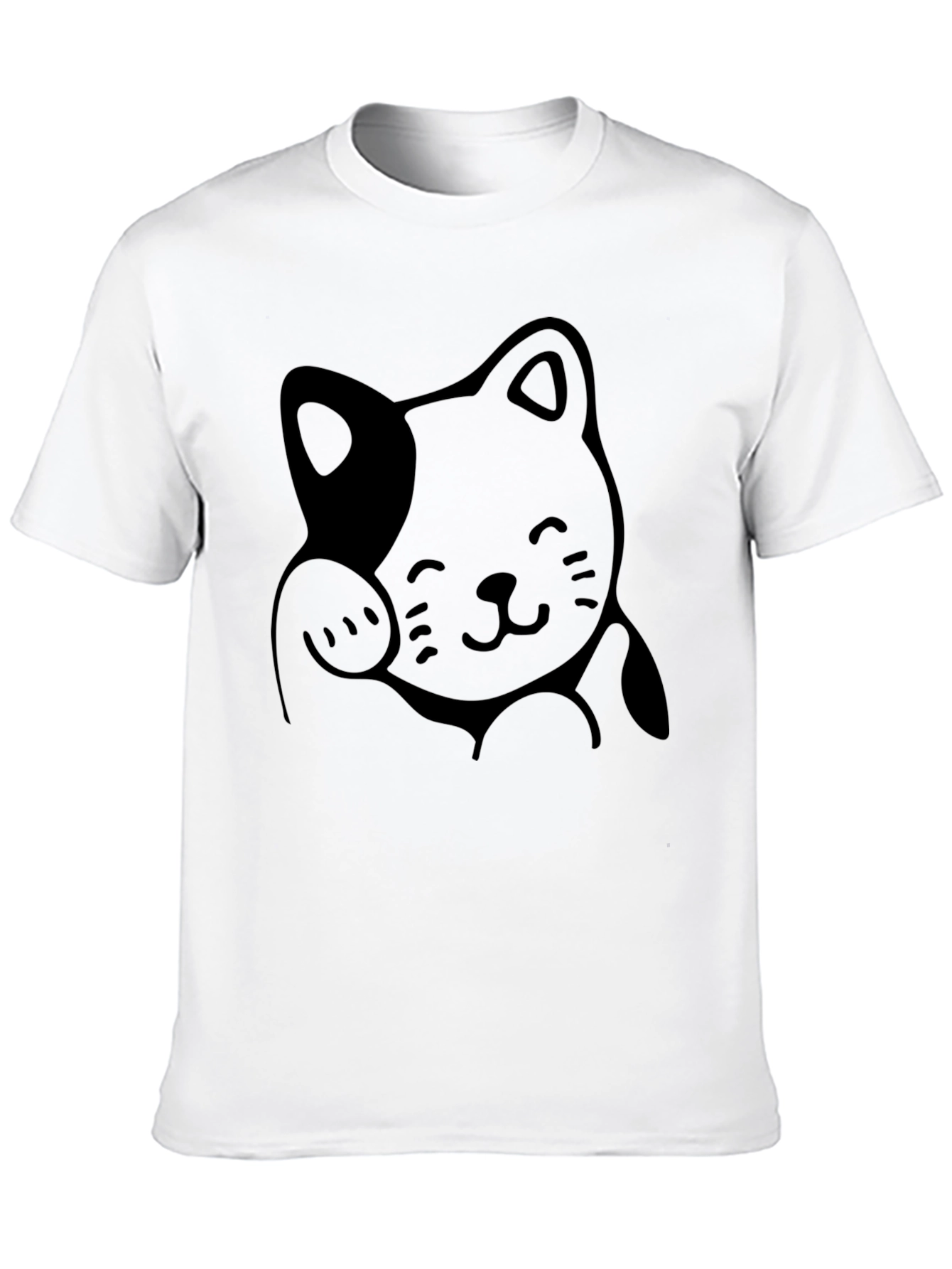 Cute Cat Graphic T-Shirt - Unisex Black Tee