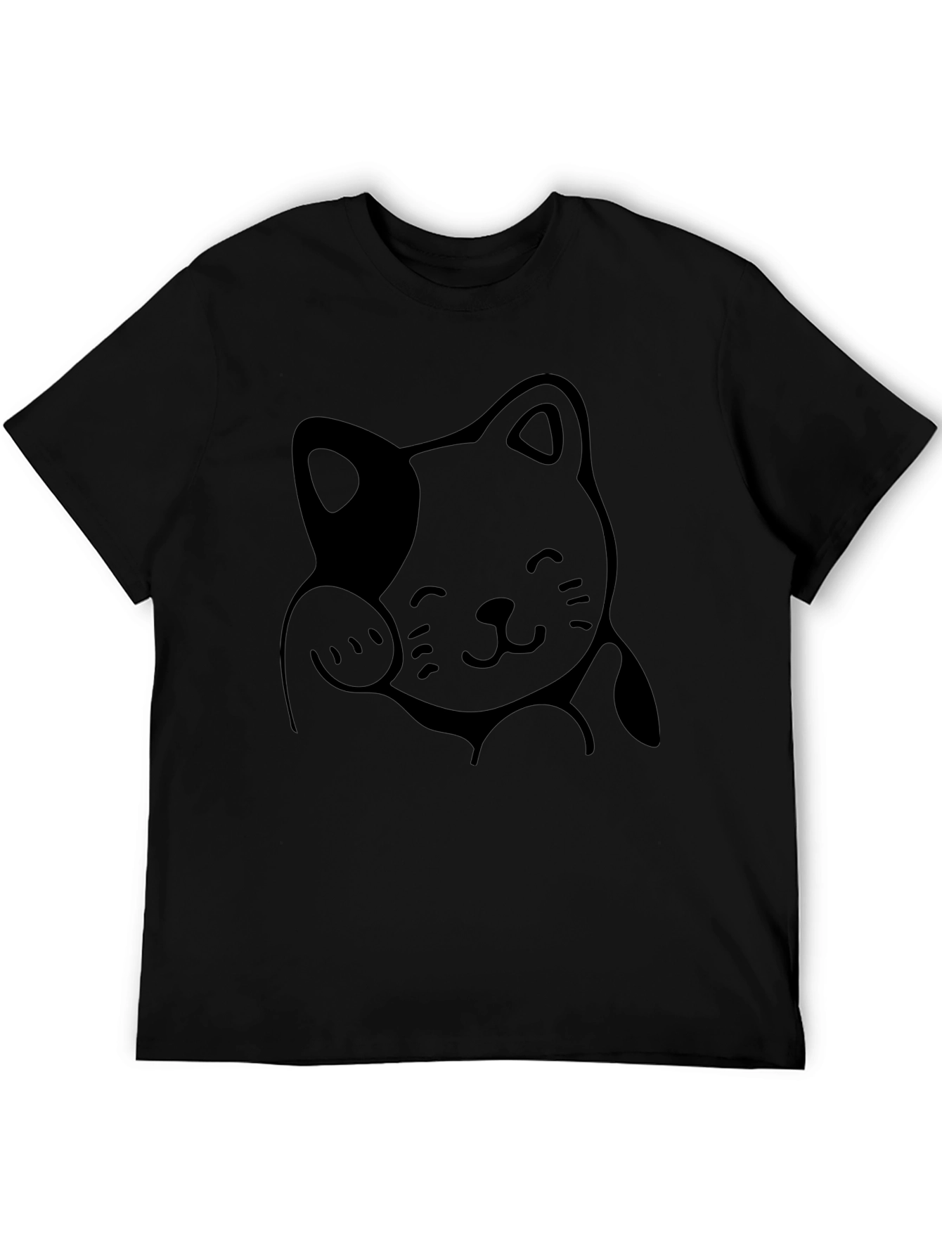 Cute Cat Graphic T-Shirt - Unisex Black Tee
