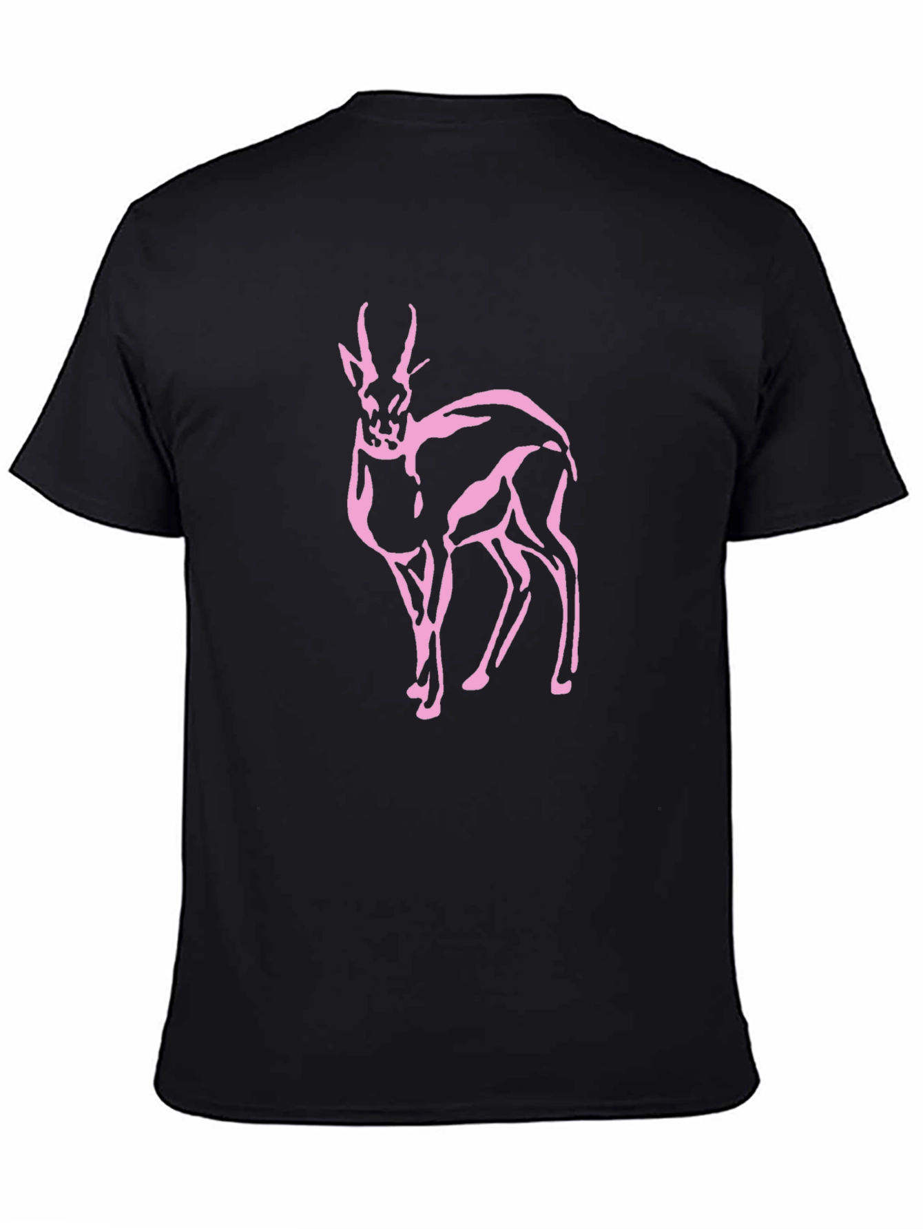 Pink Gazelle Black T-Shirt