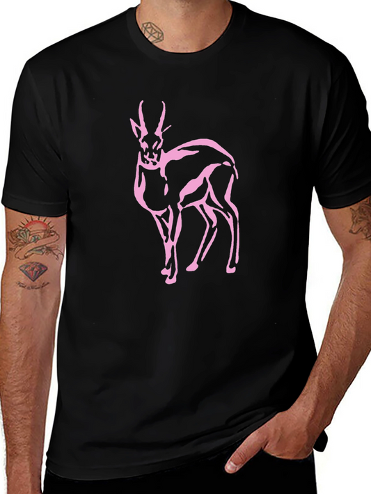 Pink Gazelle Black T-Shirt